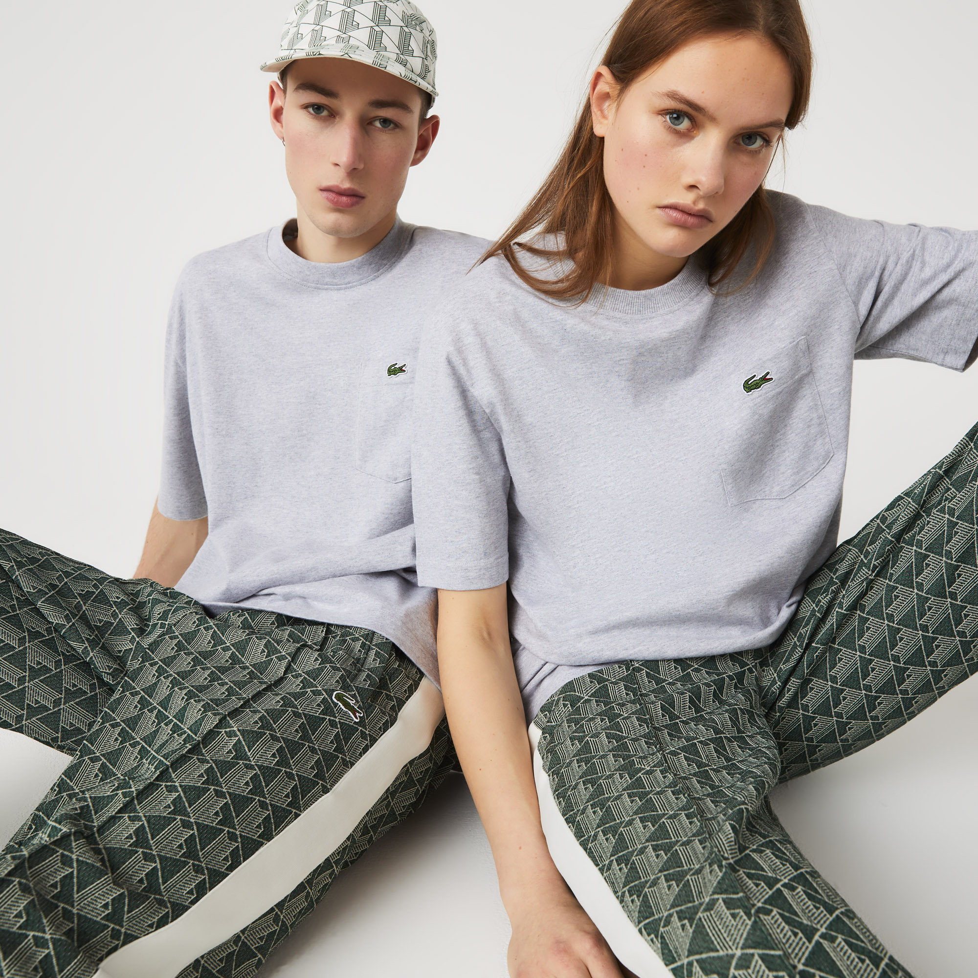 

Футболка свободного кроя Lacoste L!VE унисекс, Серый