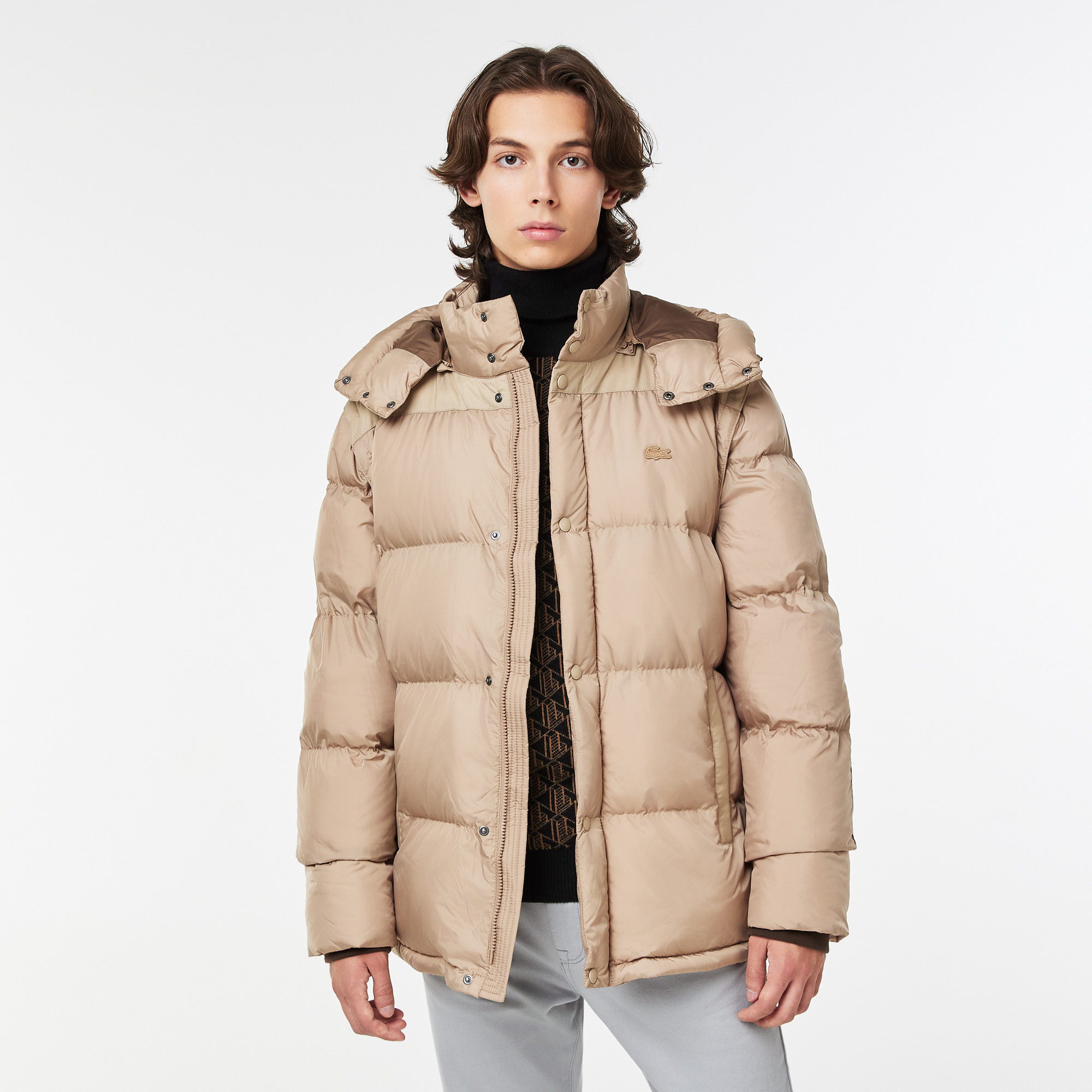 

Мужская короткая куртка-пуховик Lacoste, Бежевый