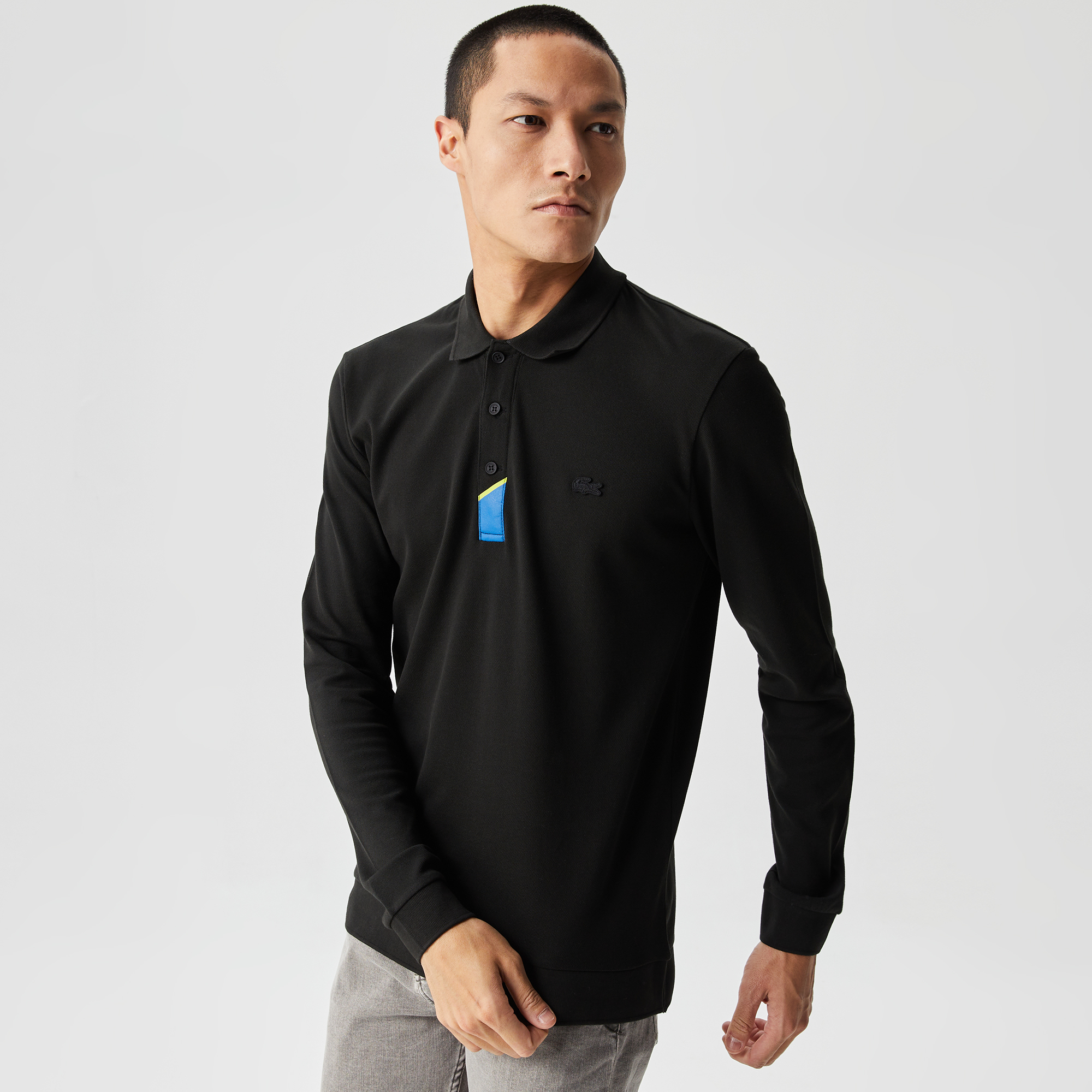 Поло Lacoste с длинным рукавом, черный, арт. PH2305