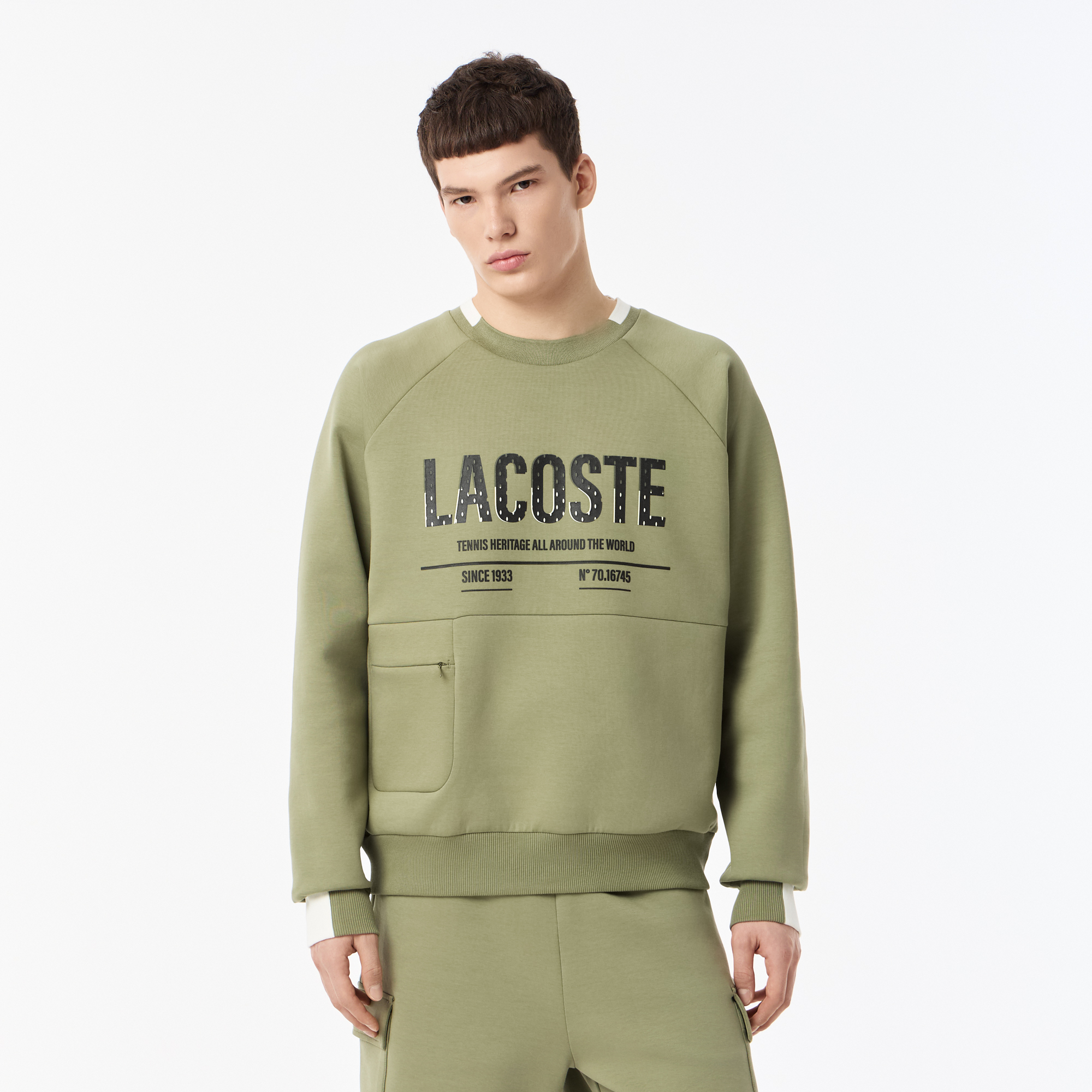 Мужская толстовка Lacoste, хаки, арт. SH0507