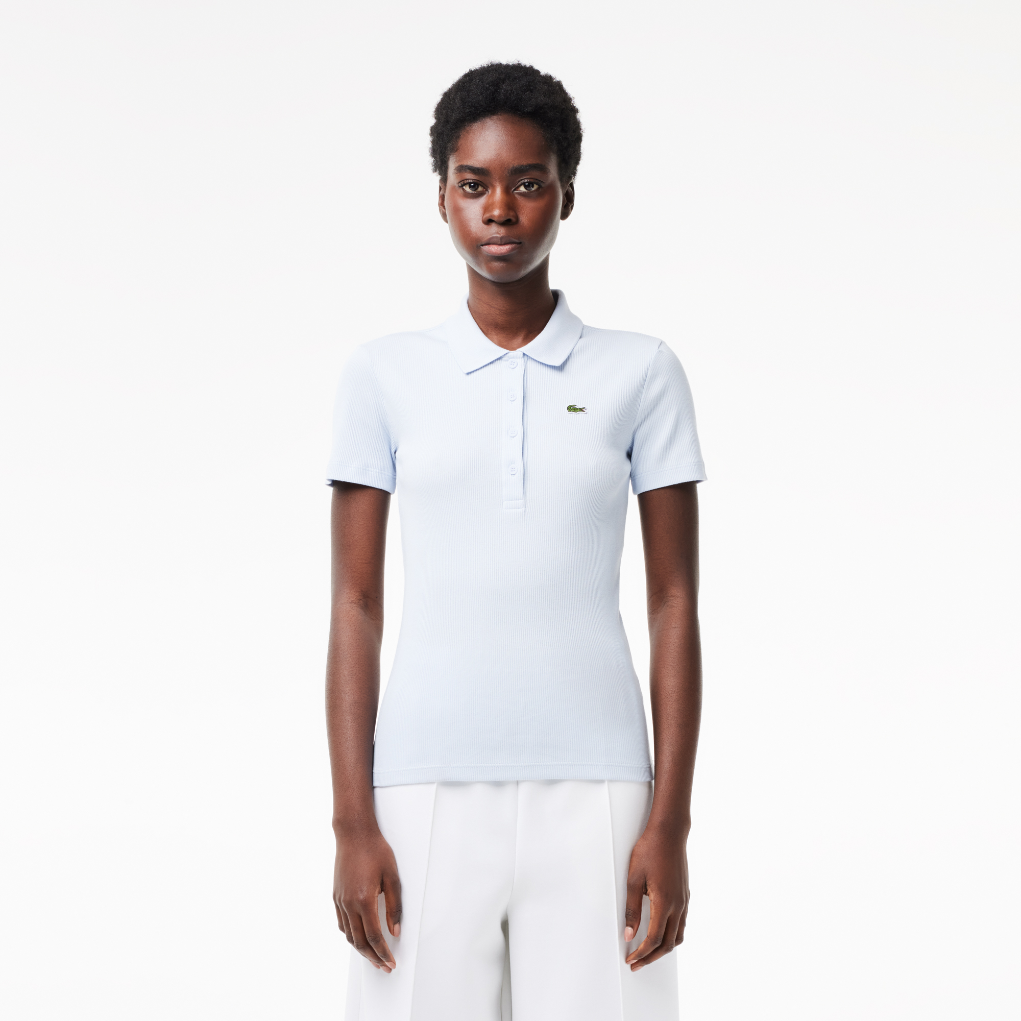 Женское поло Lacoste Slim Fit из органического хлопка, голубой, арт. DF5377
