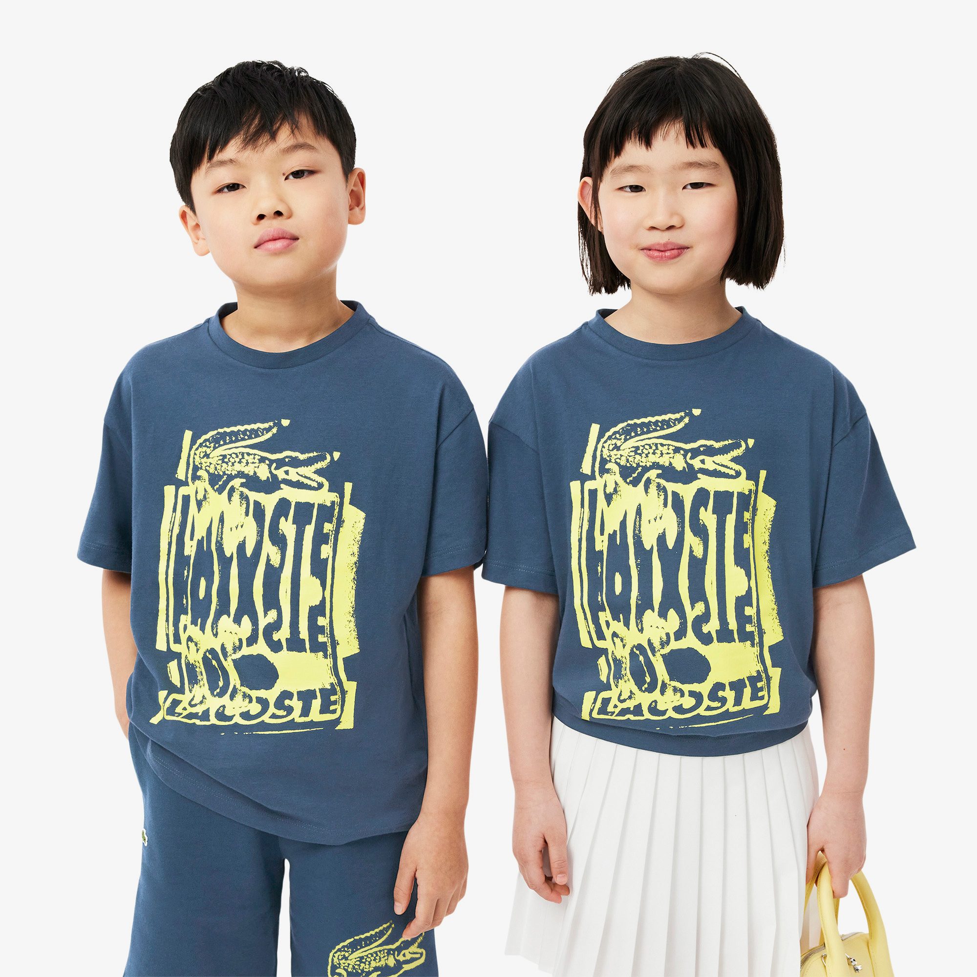 

Детская хлопковая футболка Lacoste, Синий