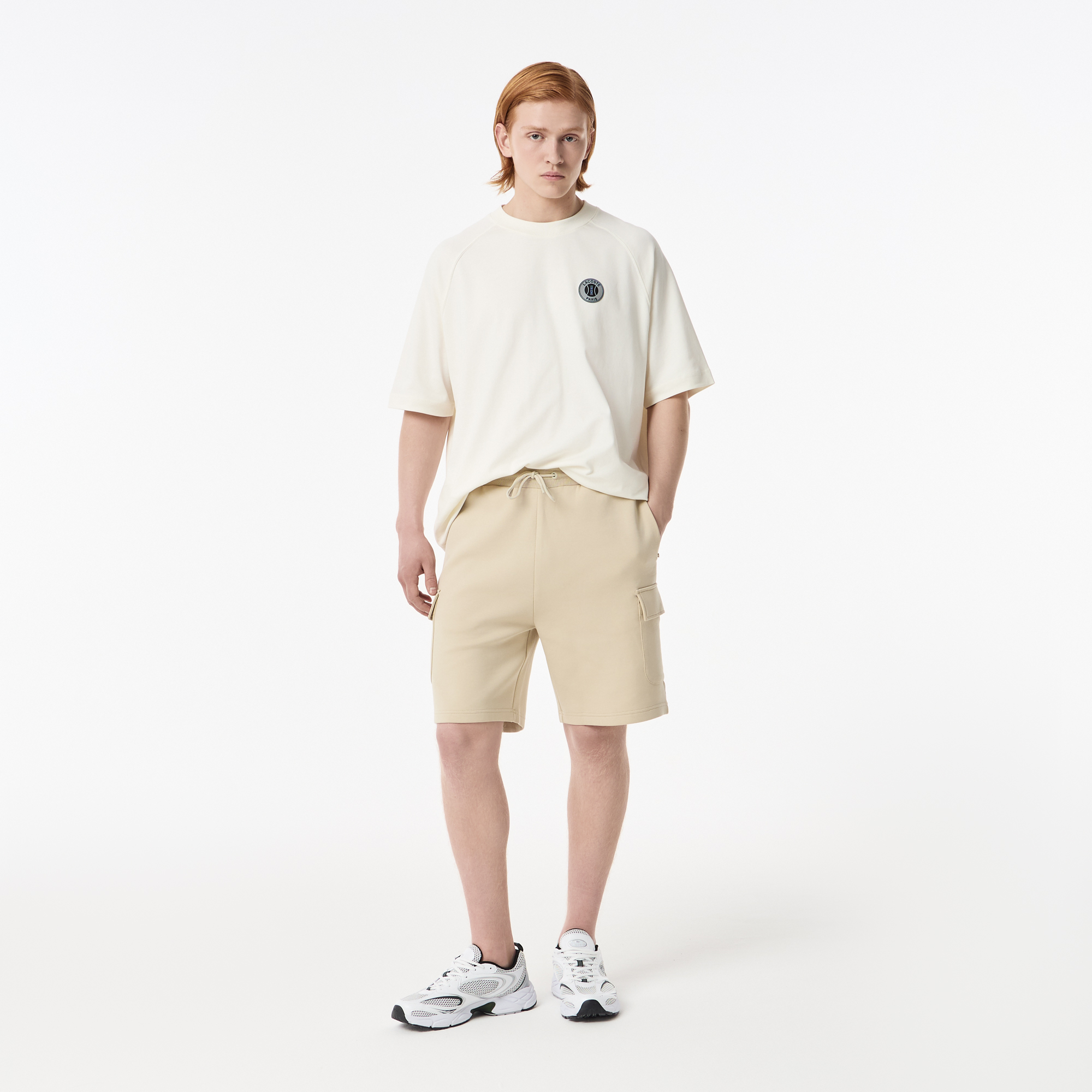 Мужские шорты Lacoste из эластичного хлопка, бежевый, арт. GH0507