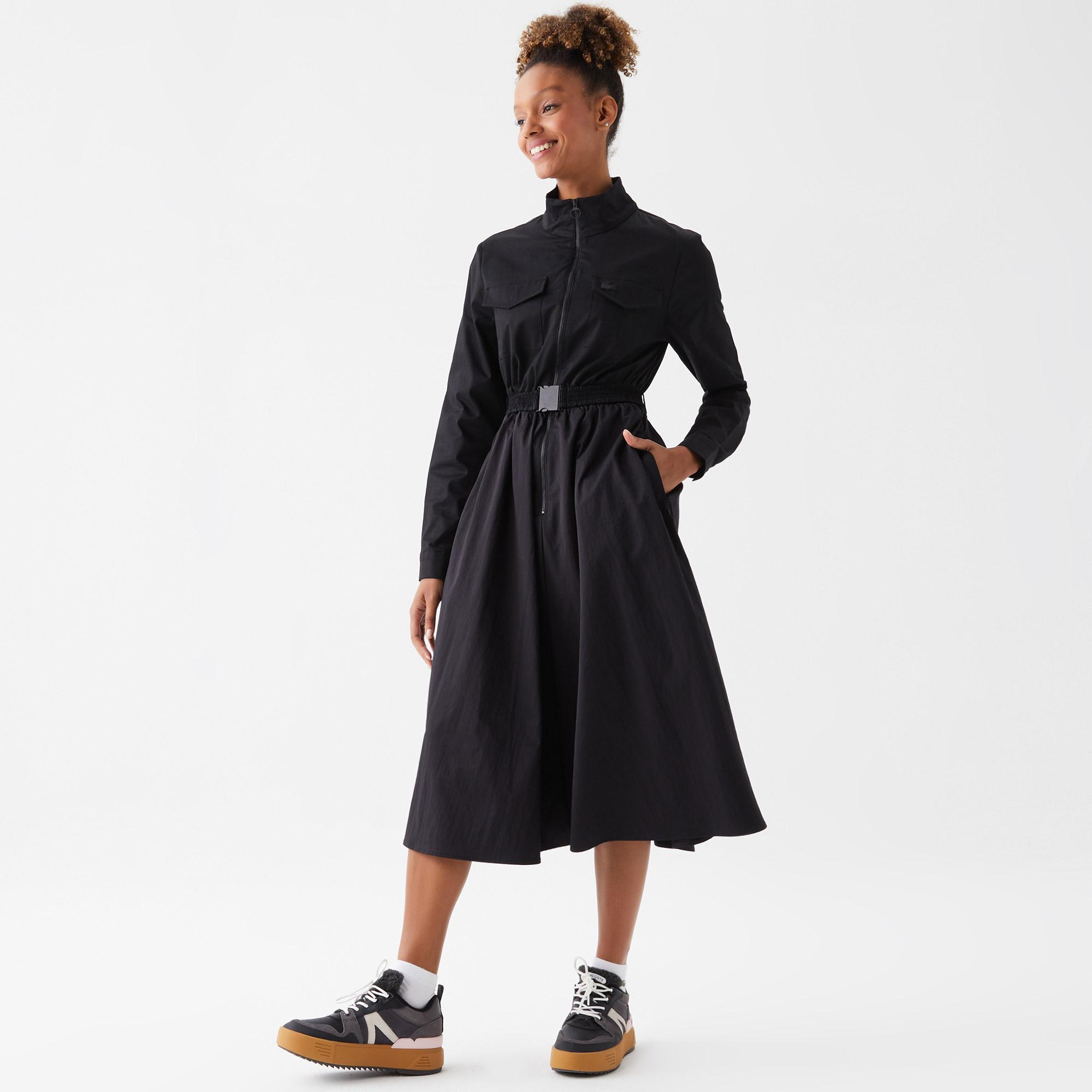 

Женское платье Lacoste свободного кроя с поясом, Чёрный