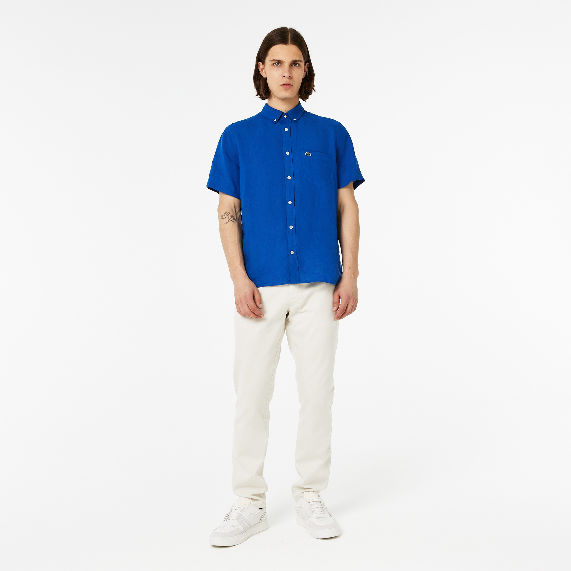 Мужские брюки Lacoste Slim Fit из органического хлопка, белый, арт. HH0311