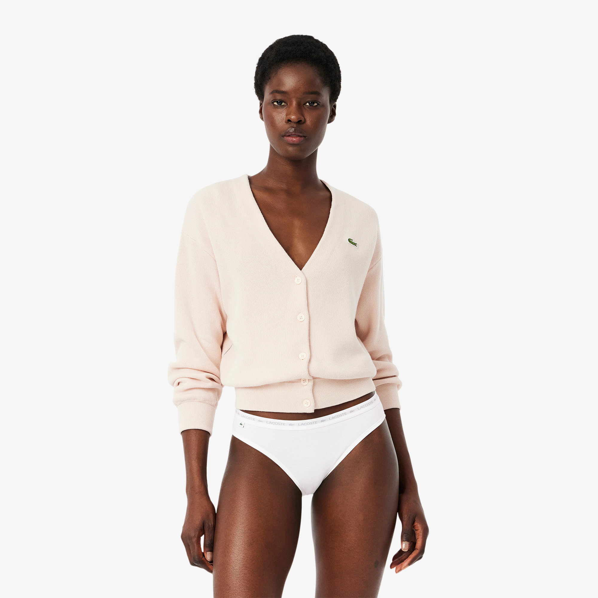 Женские трусы Lacoste из эластичного хлопка, черный, арт. 8f1338