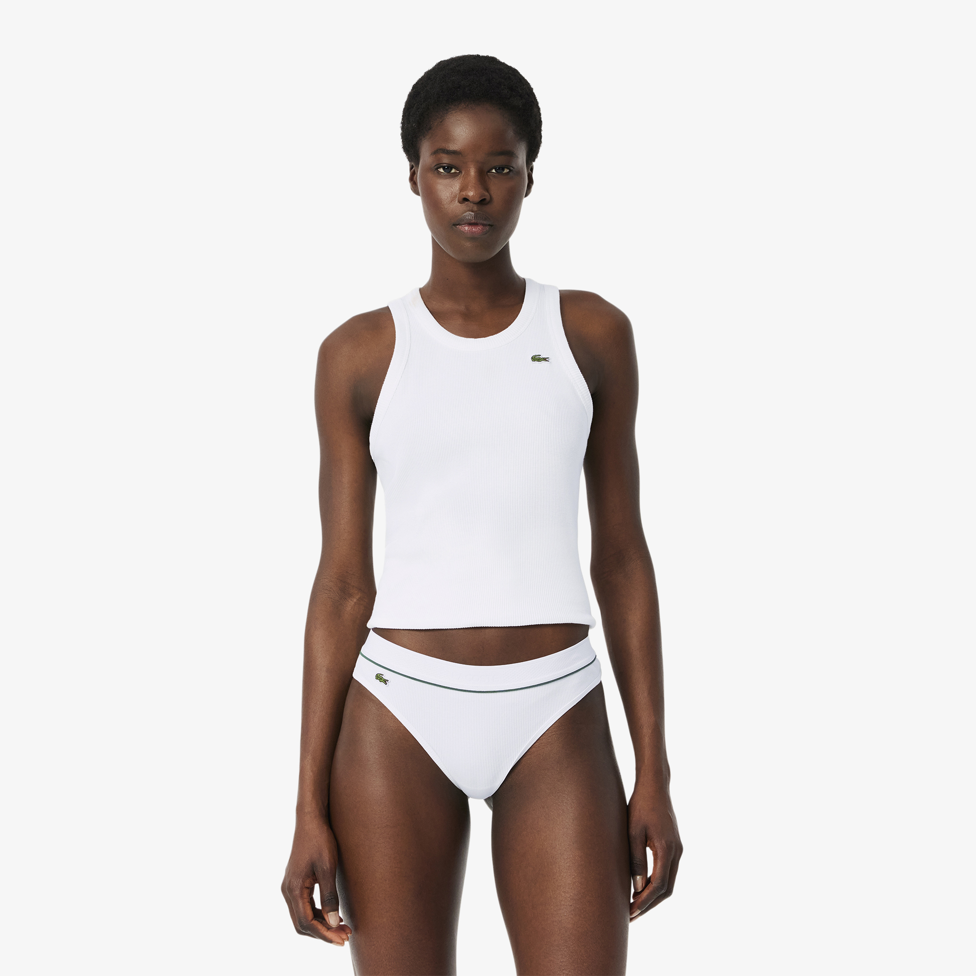 Женское нижнее бельё Lacoste из эластичного хлопка, белый, арт. 8f9846