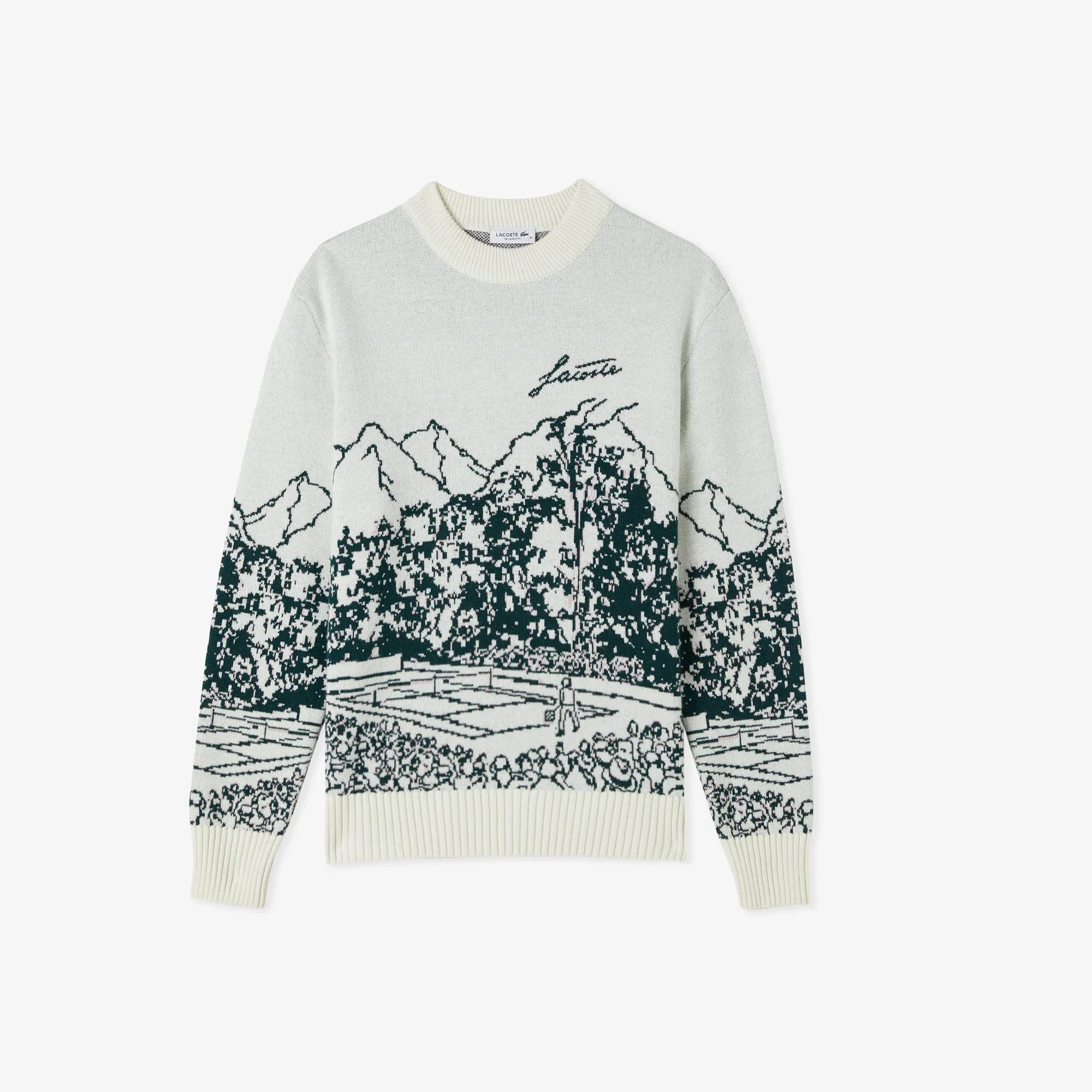 Женский свитер Lacoste с принтом RELAXED FIT AF2611 белый  Фото 5