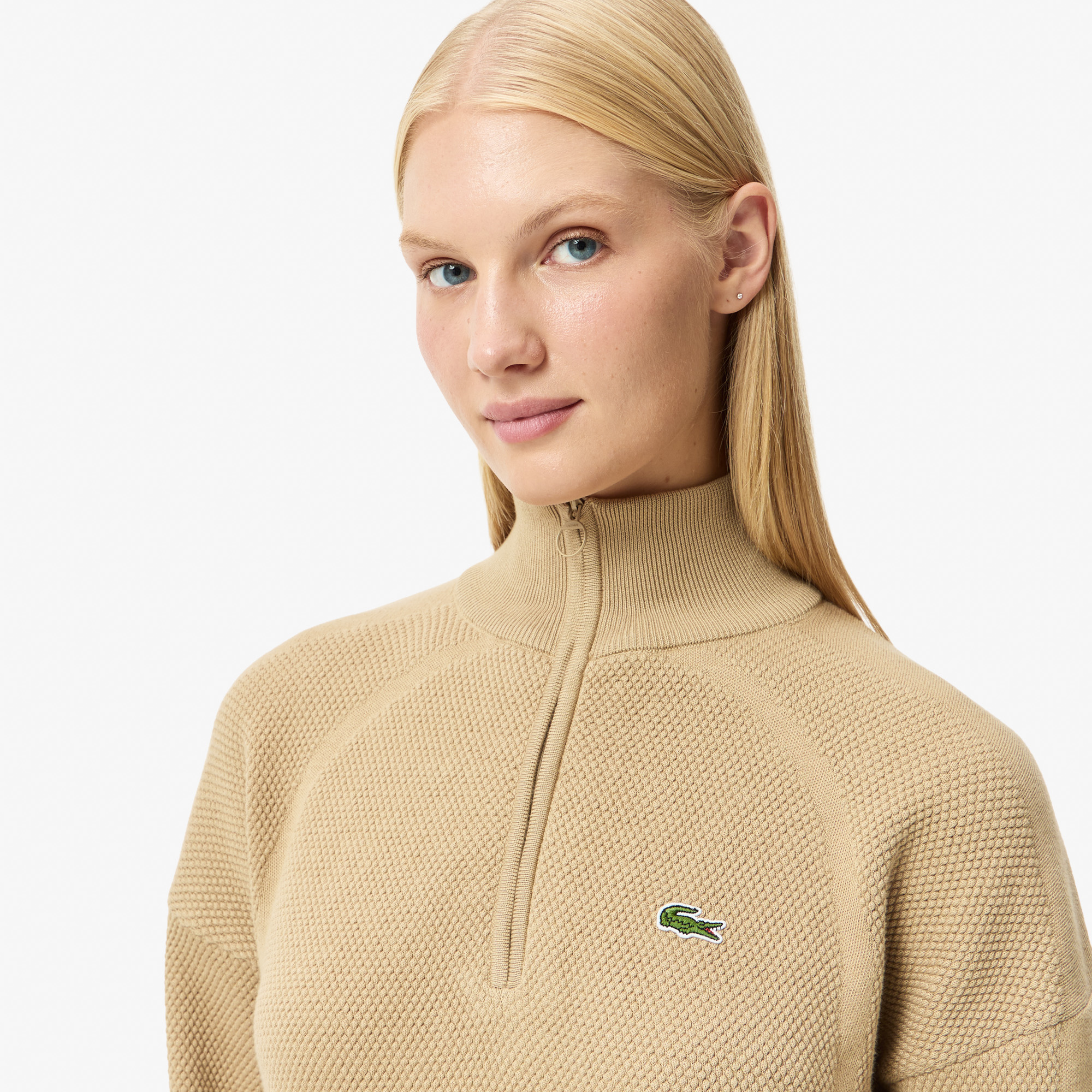 Женский свитер Lacoste RELAXED FIT AF2637 бежевый  Фото 3