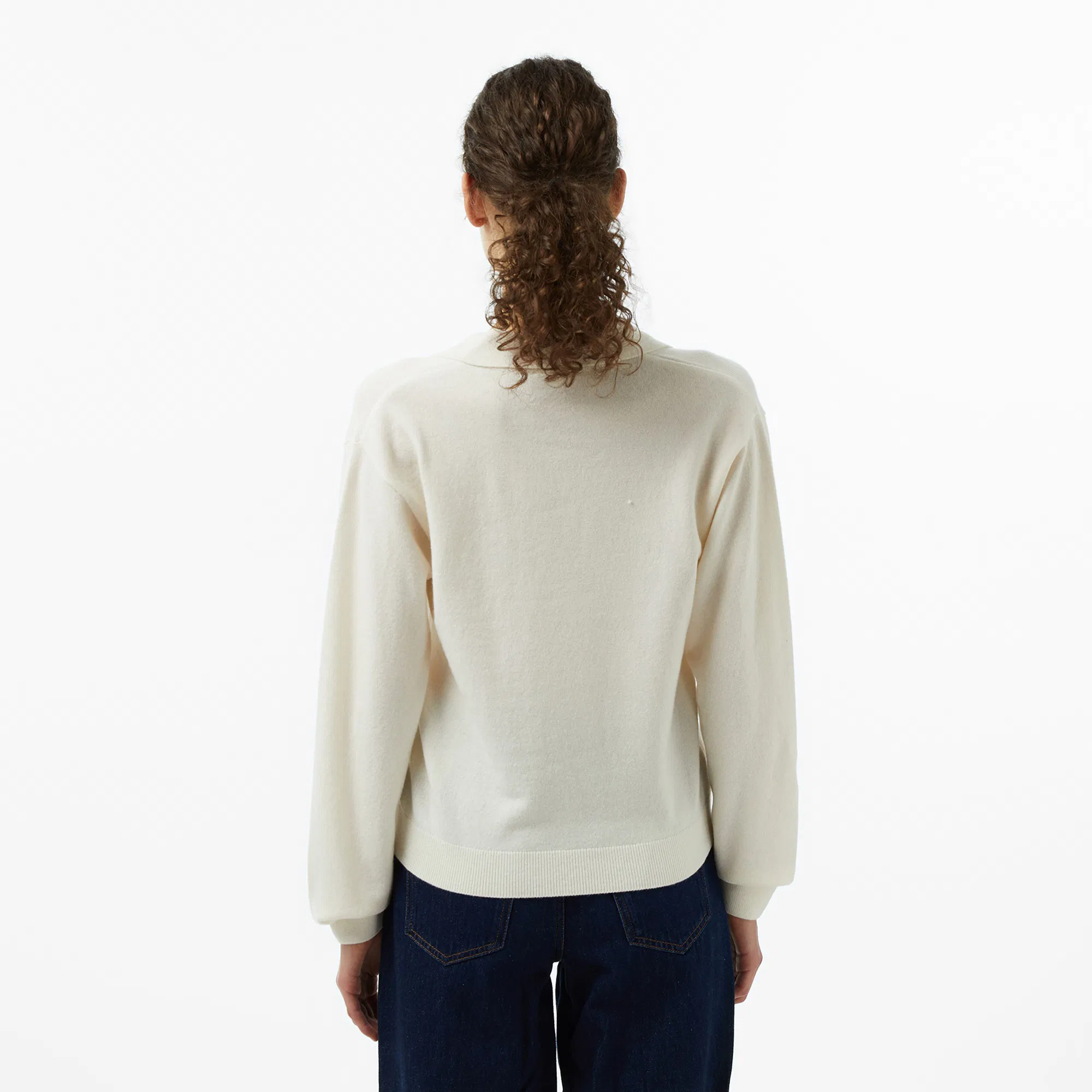 Женский шерстяной свитер Lacoste AF2638 белый  Фото 2