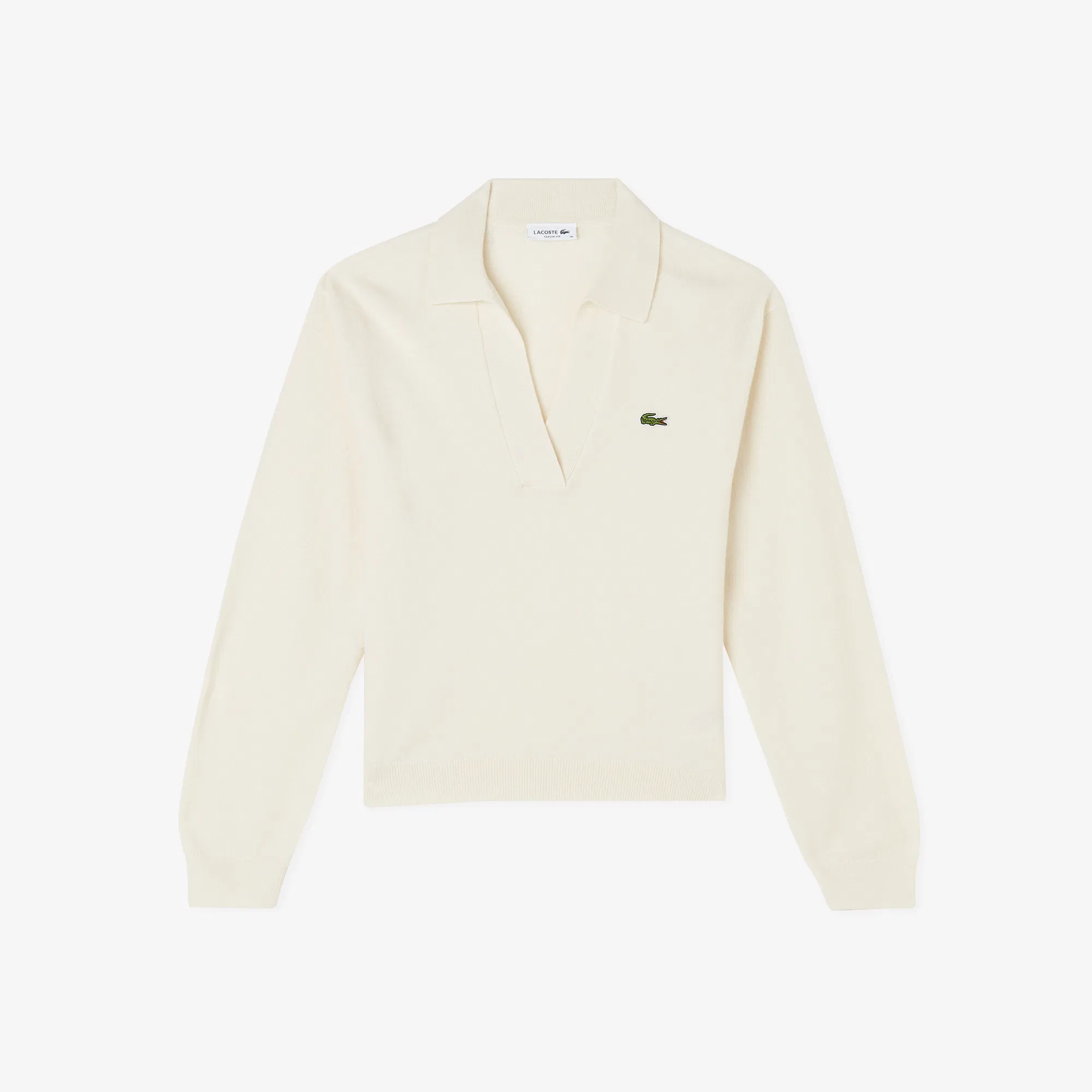 Женский шерстяной свитер Lacoste AF2638 белый  Фото 5