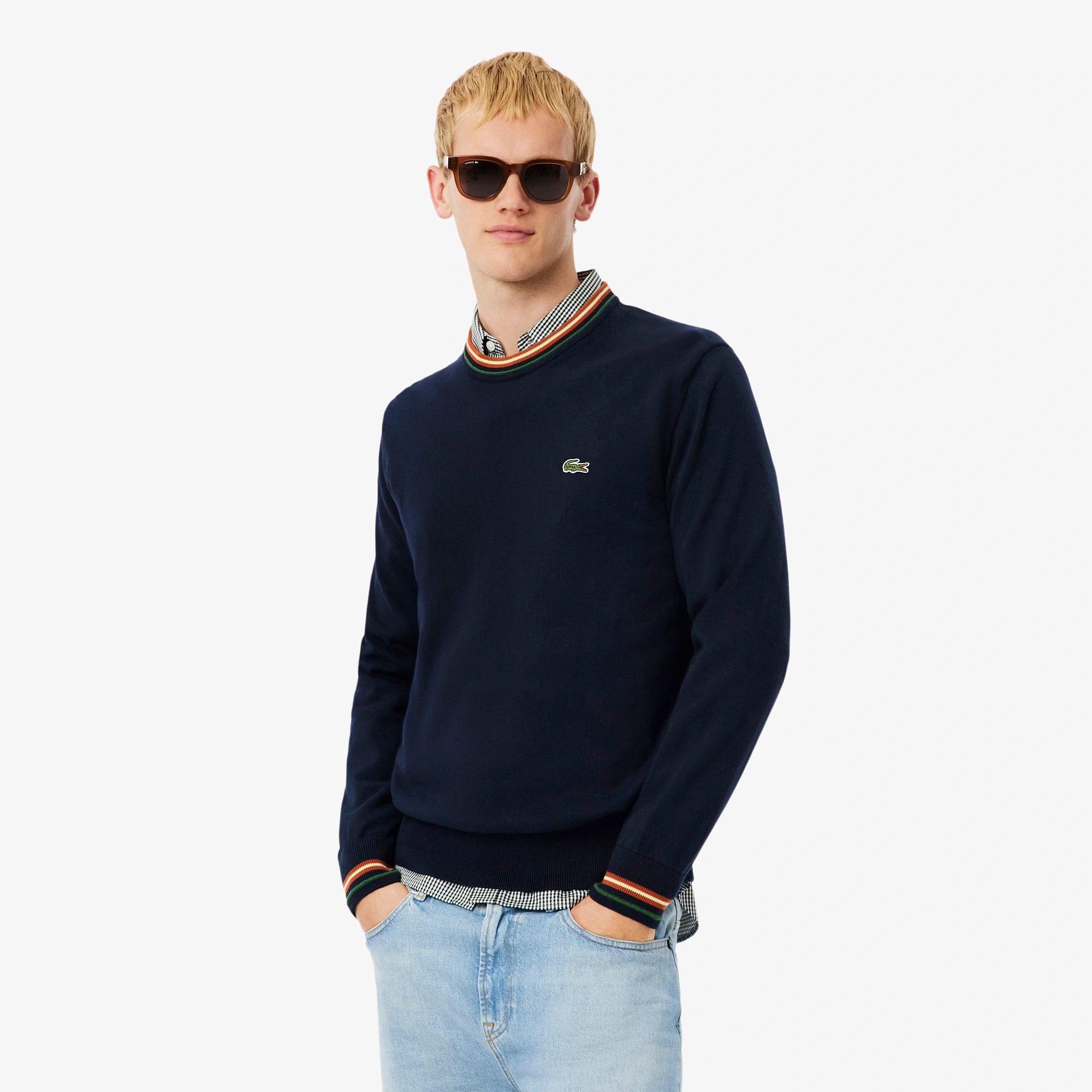 Свитер Lacoste из органического хлопка, синий, арт. ah5158