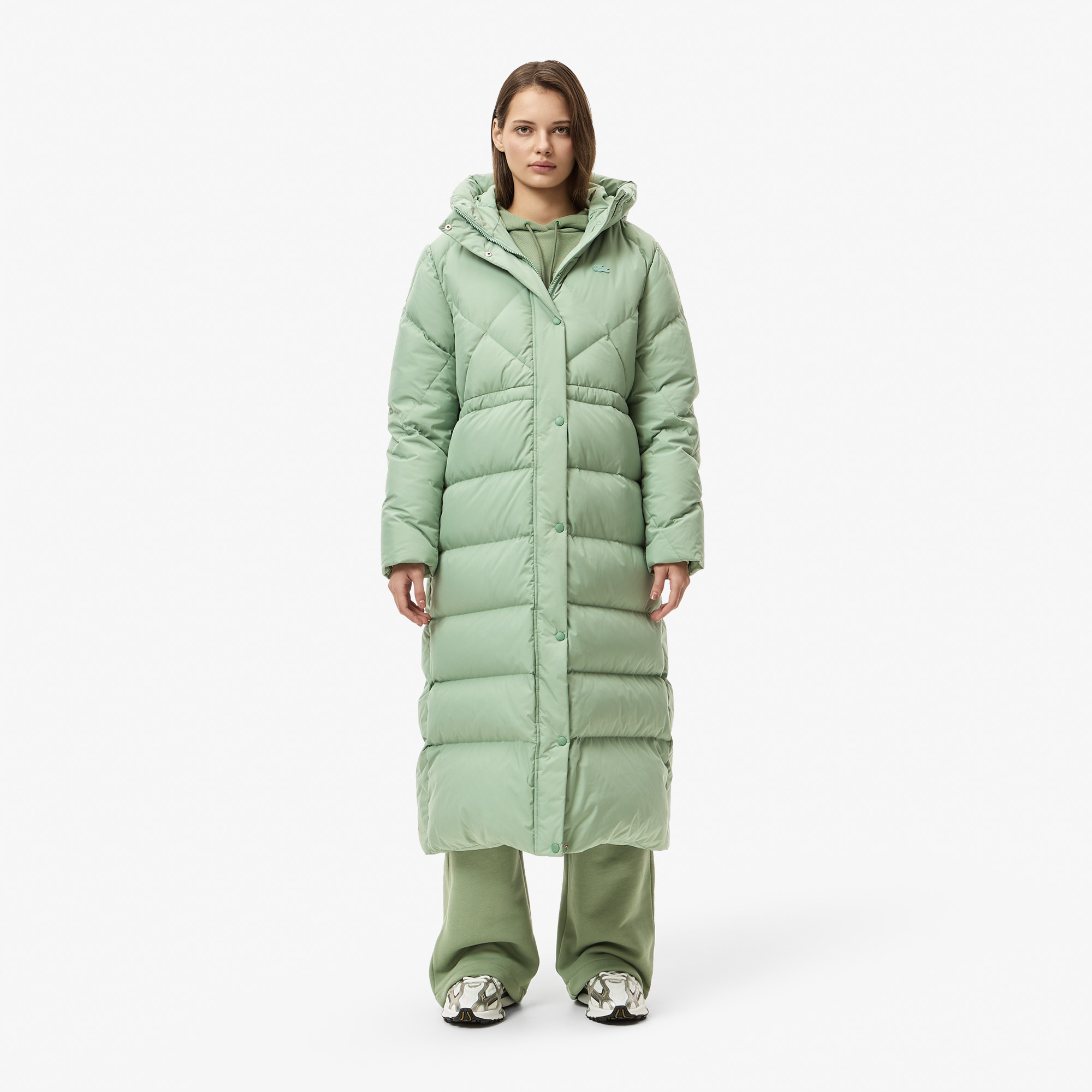 Женская парка Lacoste с капюшоном, зеленый, арт. bf2611