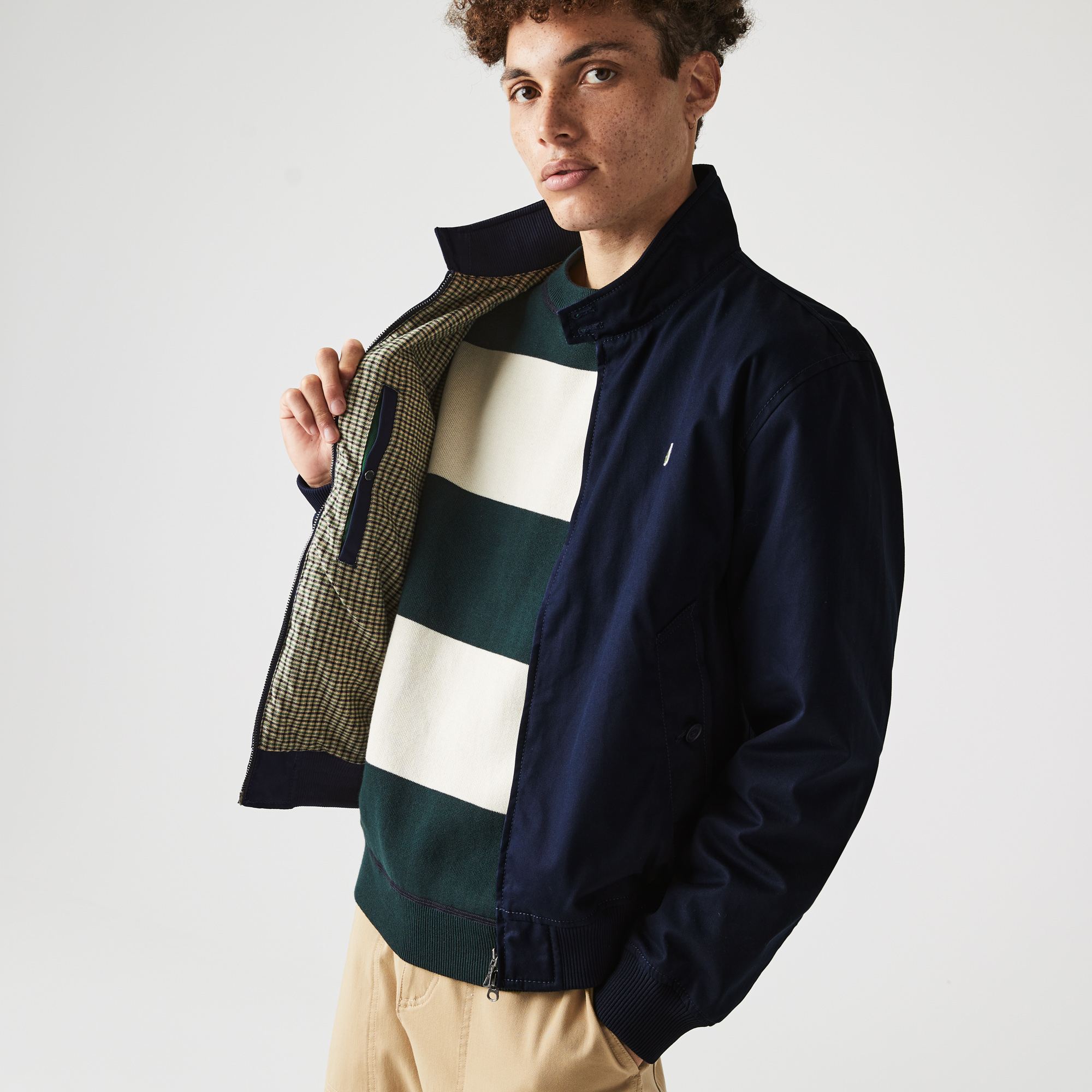 Мужская водоотталкивающая куртка  Lacoste на молнии BH1045 синий  Фото 4