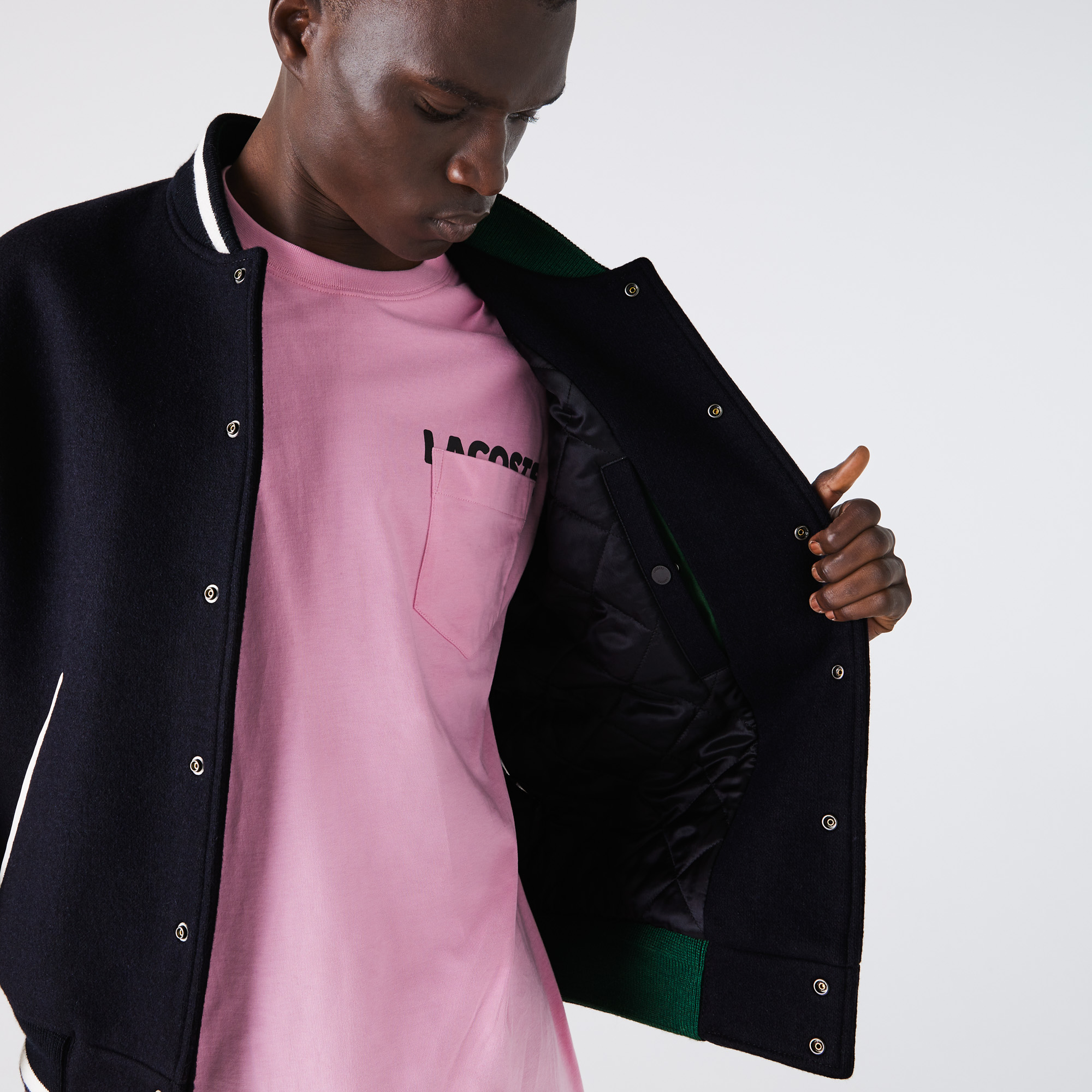 Мужская куртка-бомбер Lacoste из шерсти