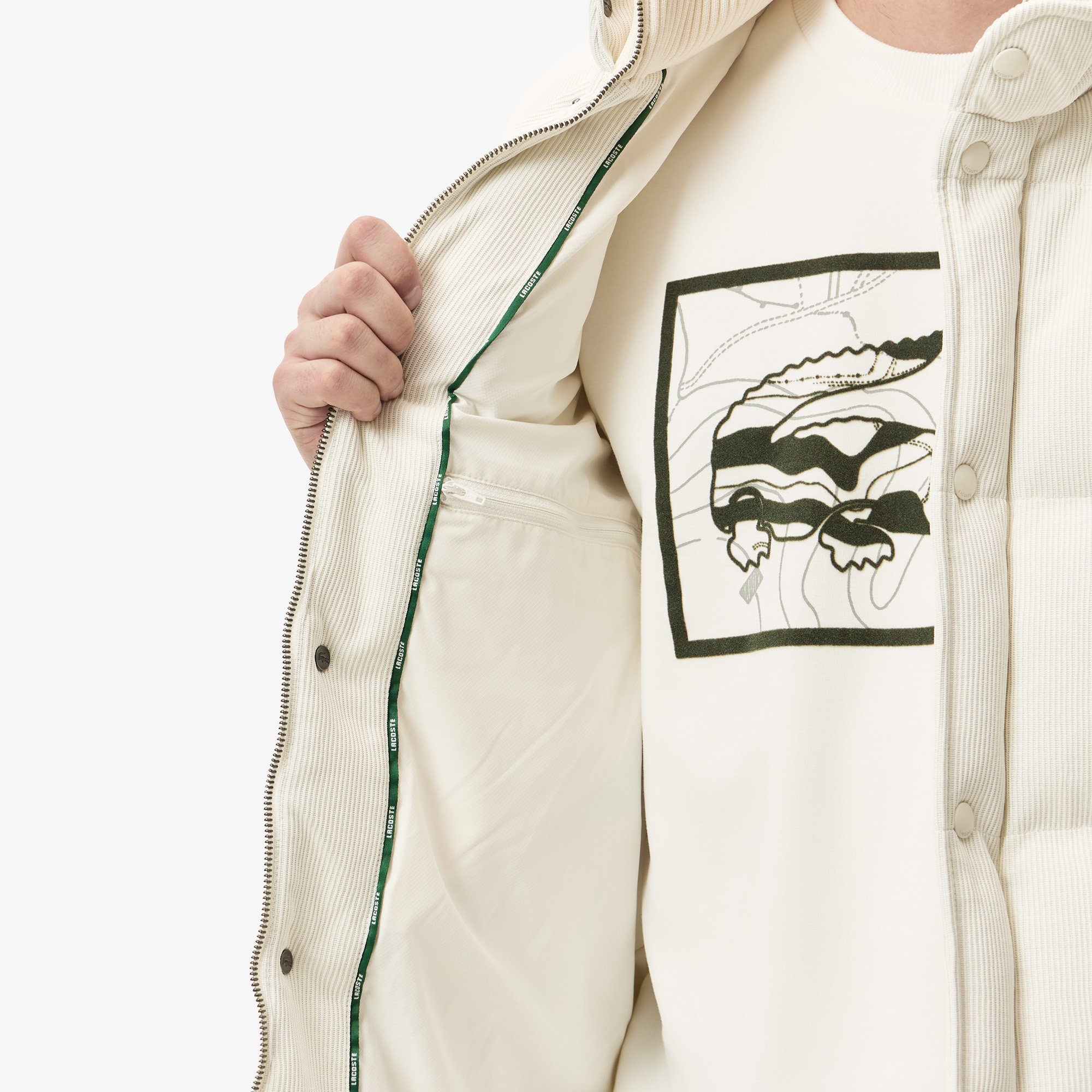 Мужская куртка Lacoste BH2627 молочный  Фото 5