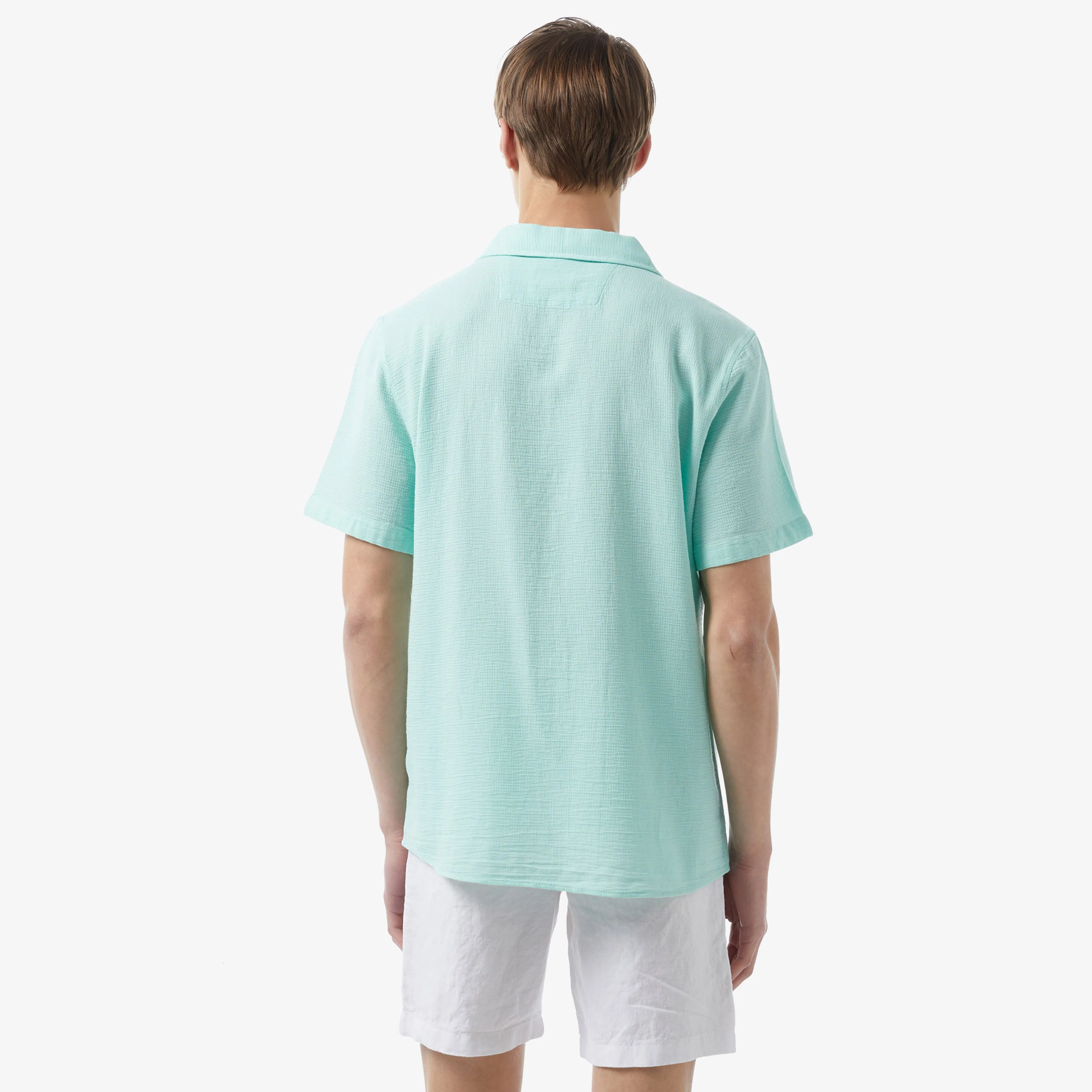 Мужская хлопковая рубашка Lacoste Loose Fit CH0446 зелёный  Фото 2