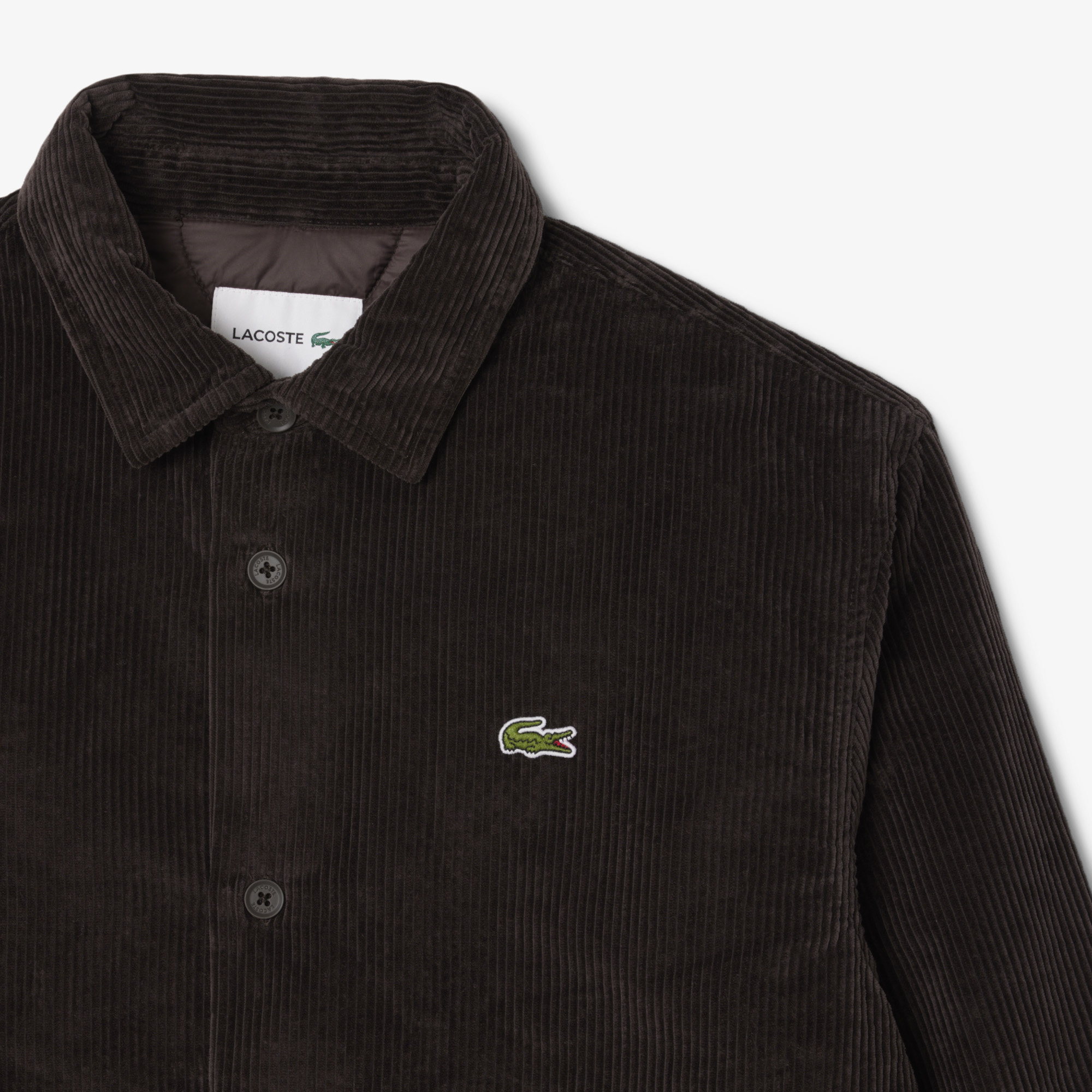 Мужская вельветовая верхняя рубашка Lacoste CH3512 коричневый  Фото 5