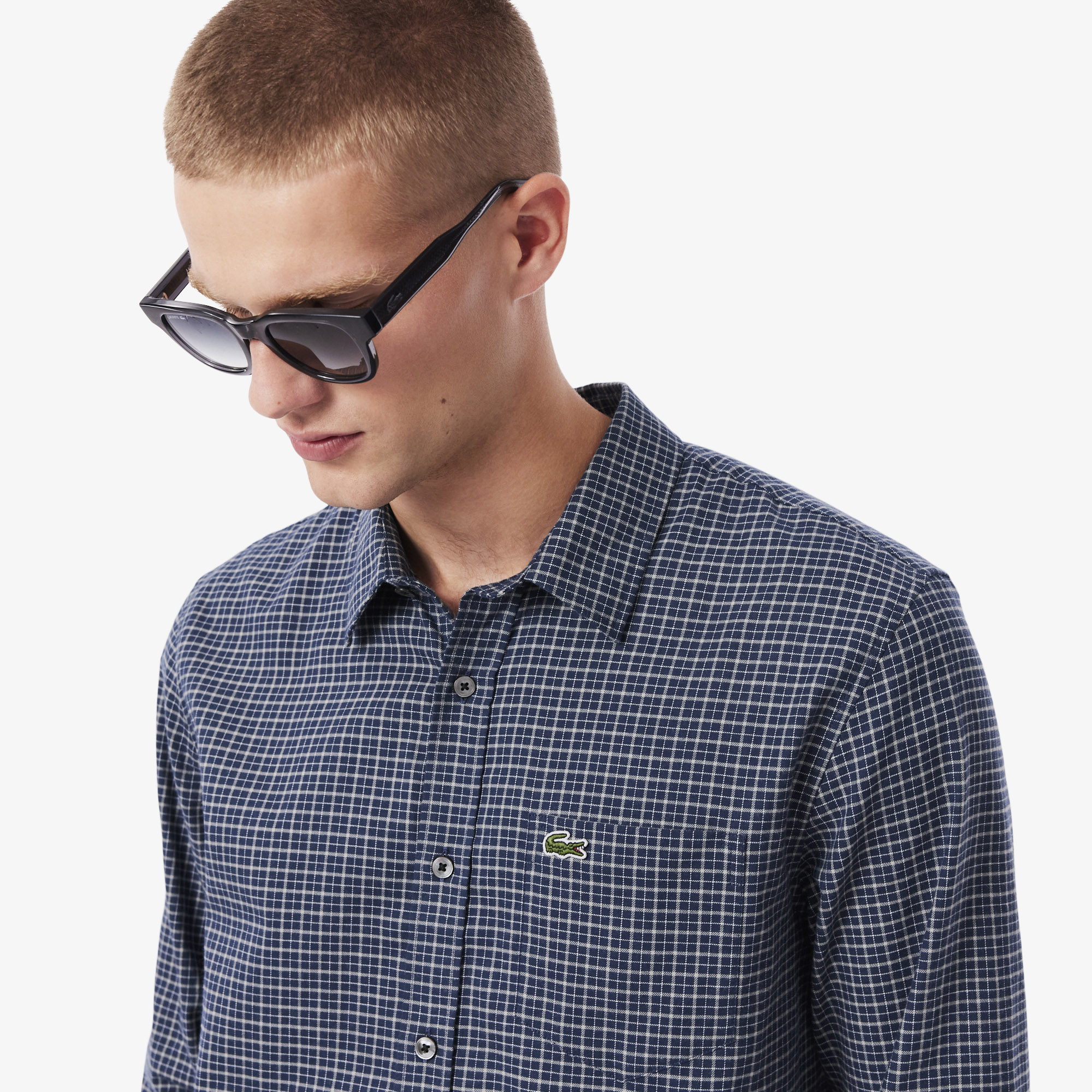 Мужская рубашка Lacoste  Regular Fit CH5093 темно-синий  Фото 3