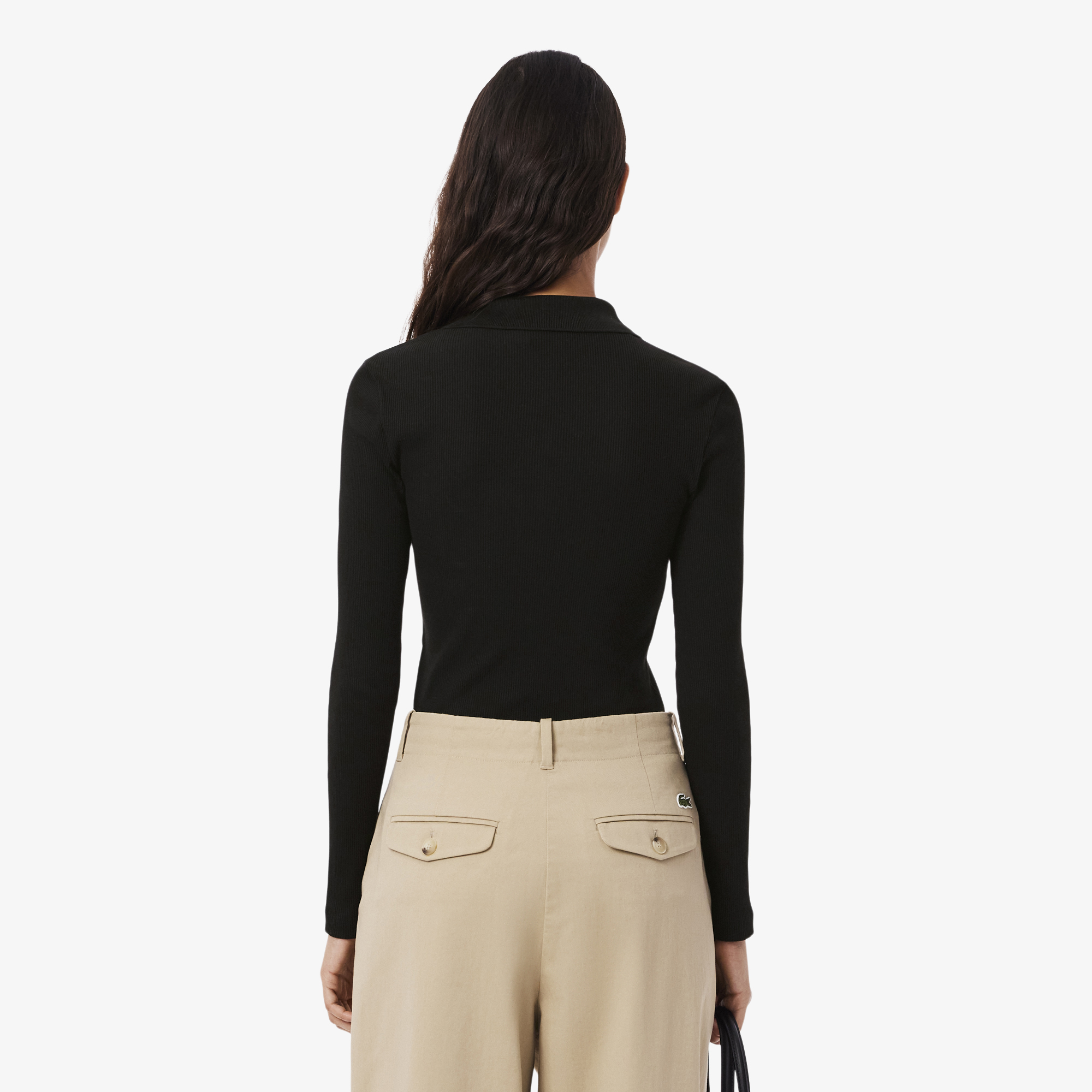 Женское поло Lacoste Slim Fit L.12.D DF5281 чёрный  Фото 2