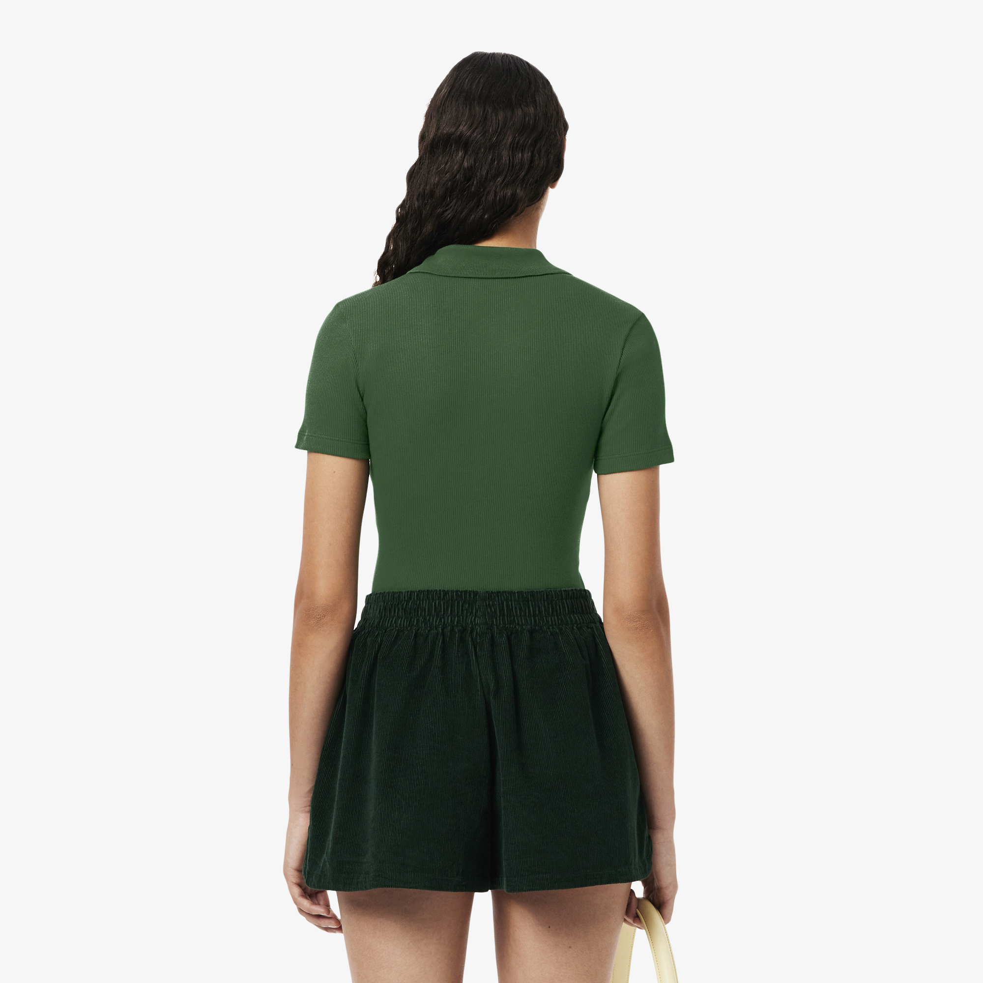 Женское поло Lacoste Slim Fit из органического хлопка DF5377 зелёный  Фото 2