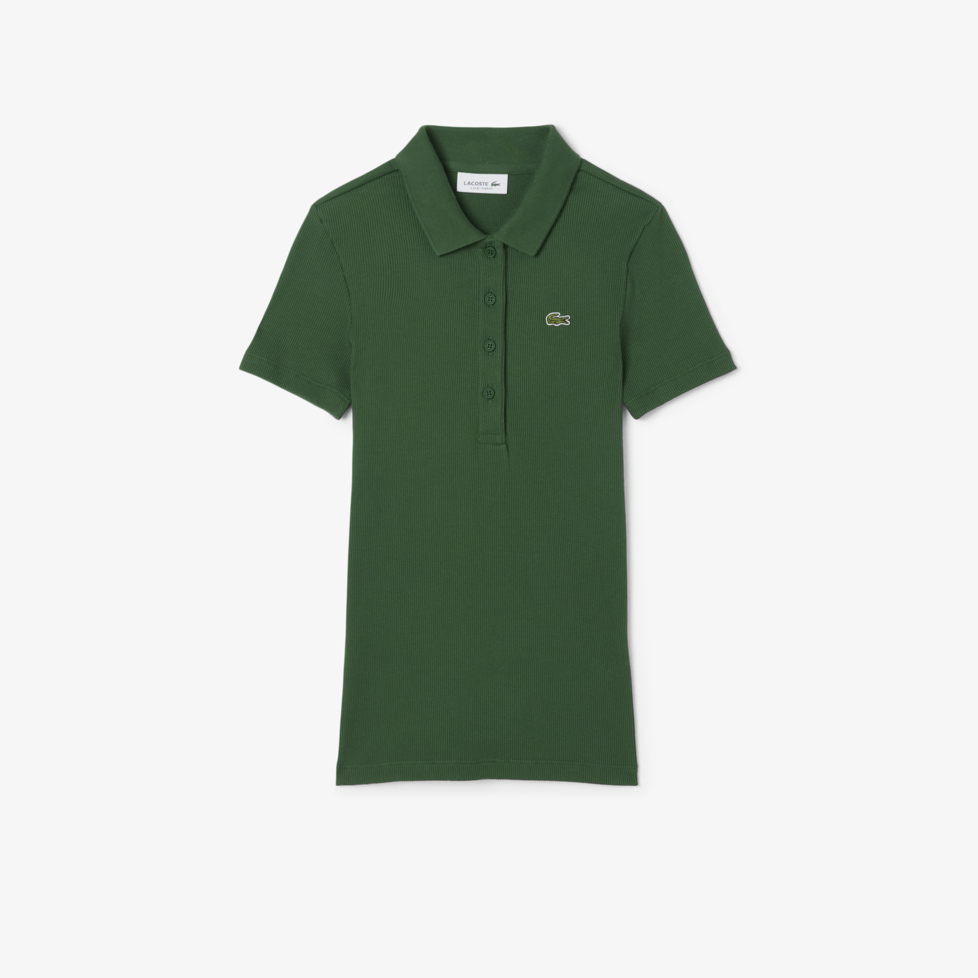 Женское поло Lacoste Slim Fit из органического хлопка DF5377 зелёный  Фото 4