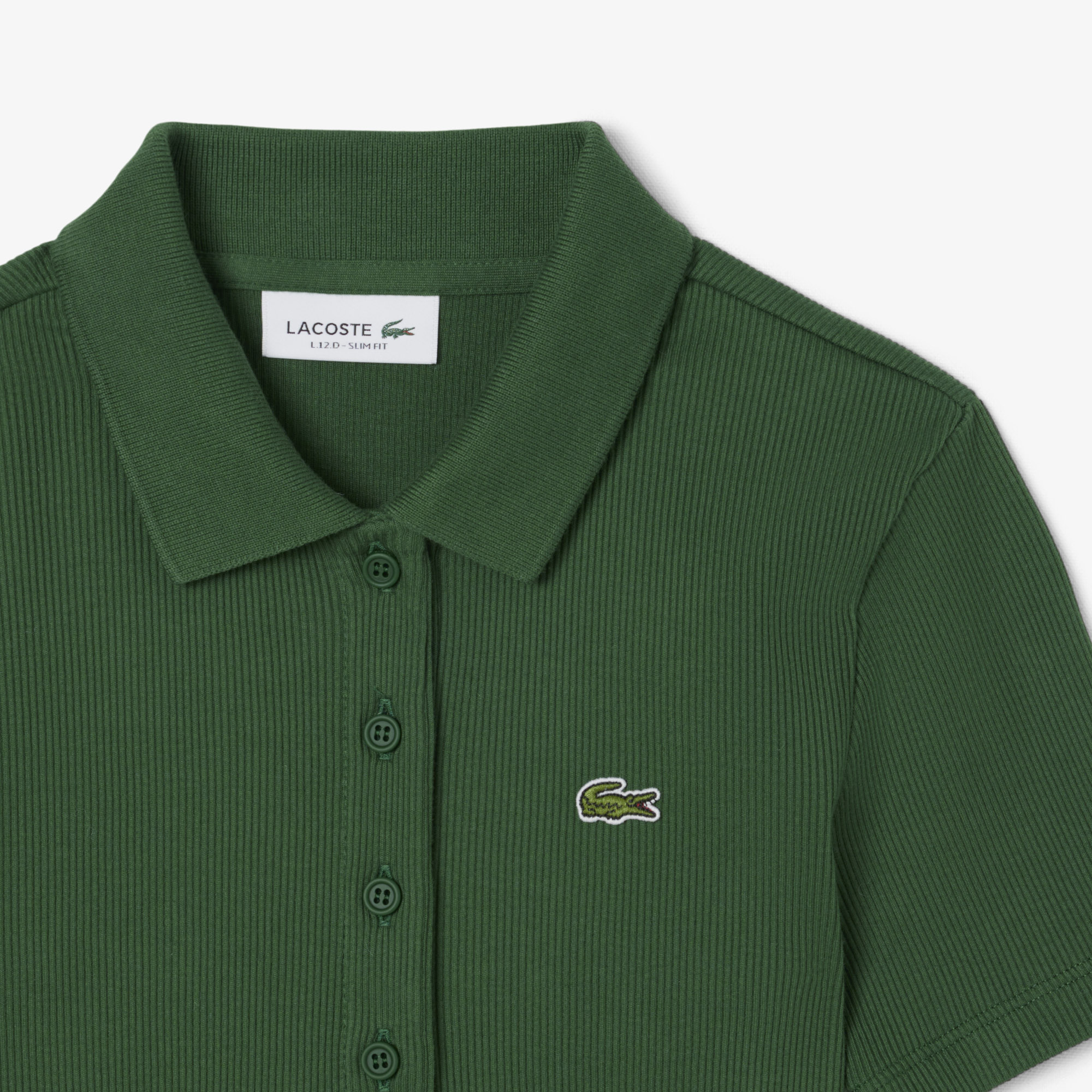 Женское поло Lacoste Slim Fit из органического хлопка DF5377 зелёный  Фото 5