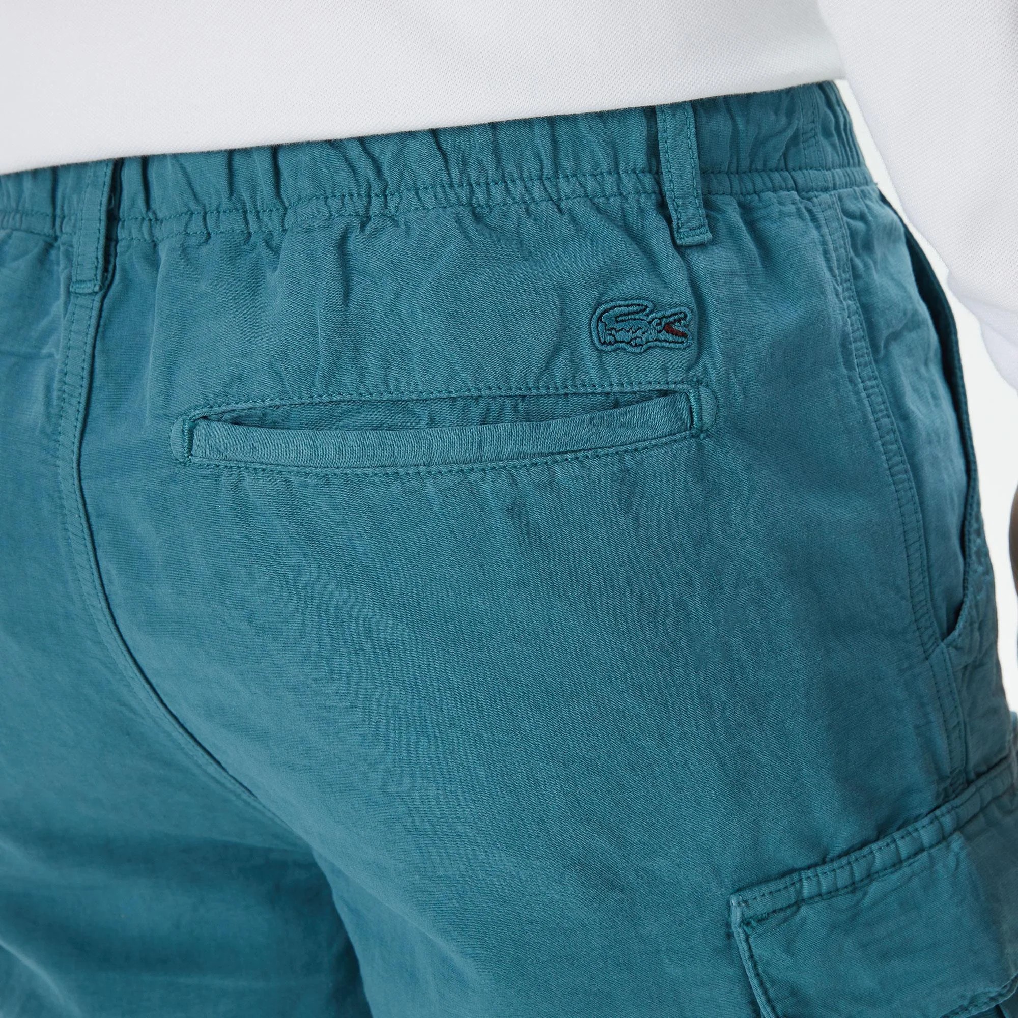 Мужские шорты Lacoste из хлопка и льна FH0452 синий  Фото 5