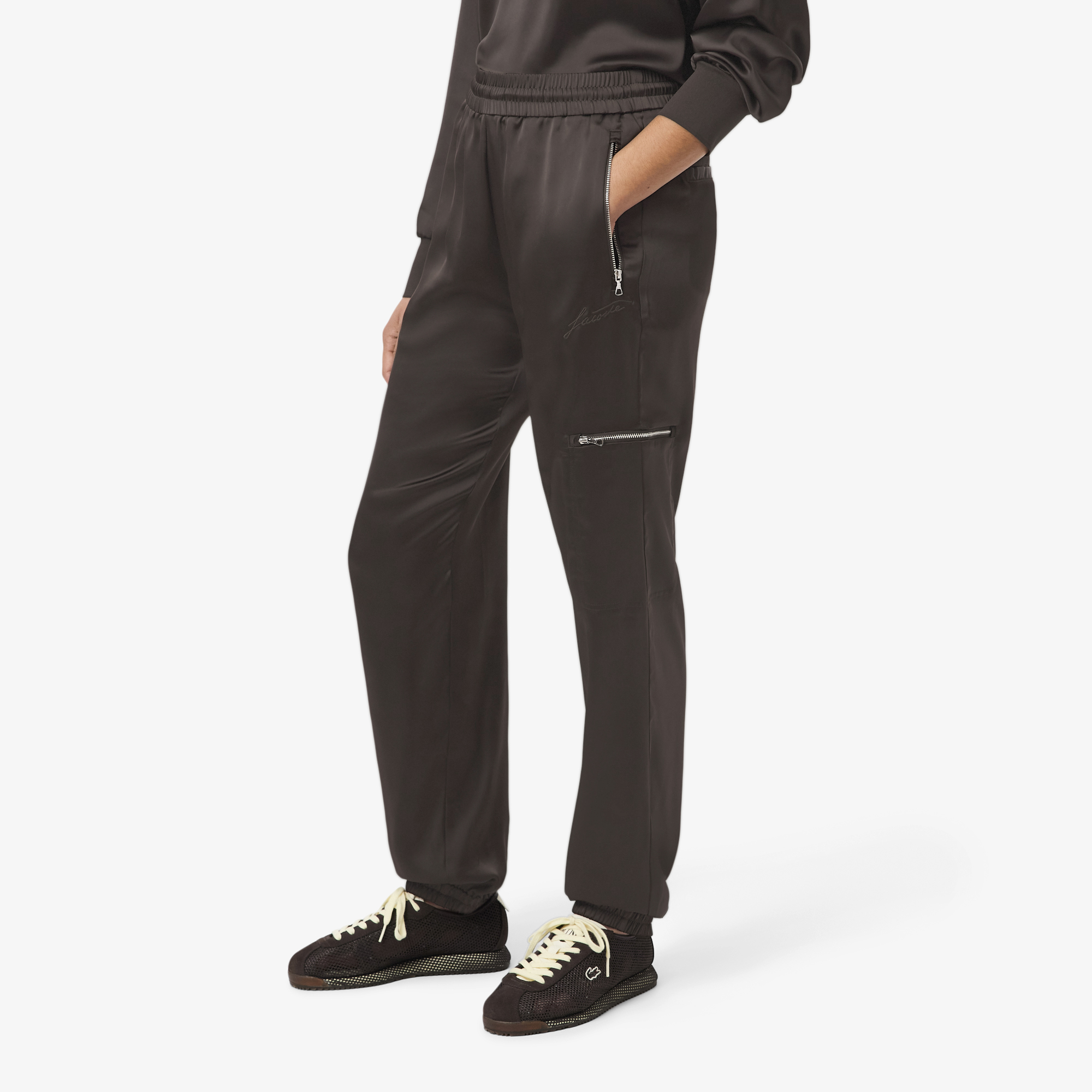 Женские брюки Lacoste OVERSIZE FIT HF5410 коричневый  Фото 3