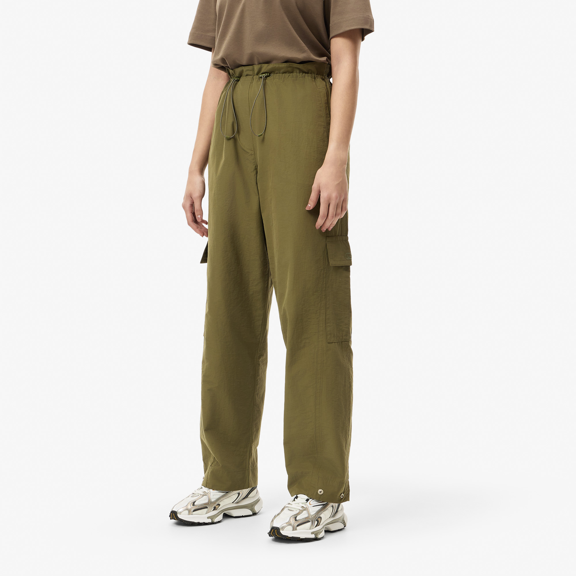 Женские брюки Lacoste OVERSIZE FIT HF8962 хаки  Фото 3