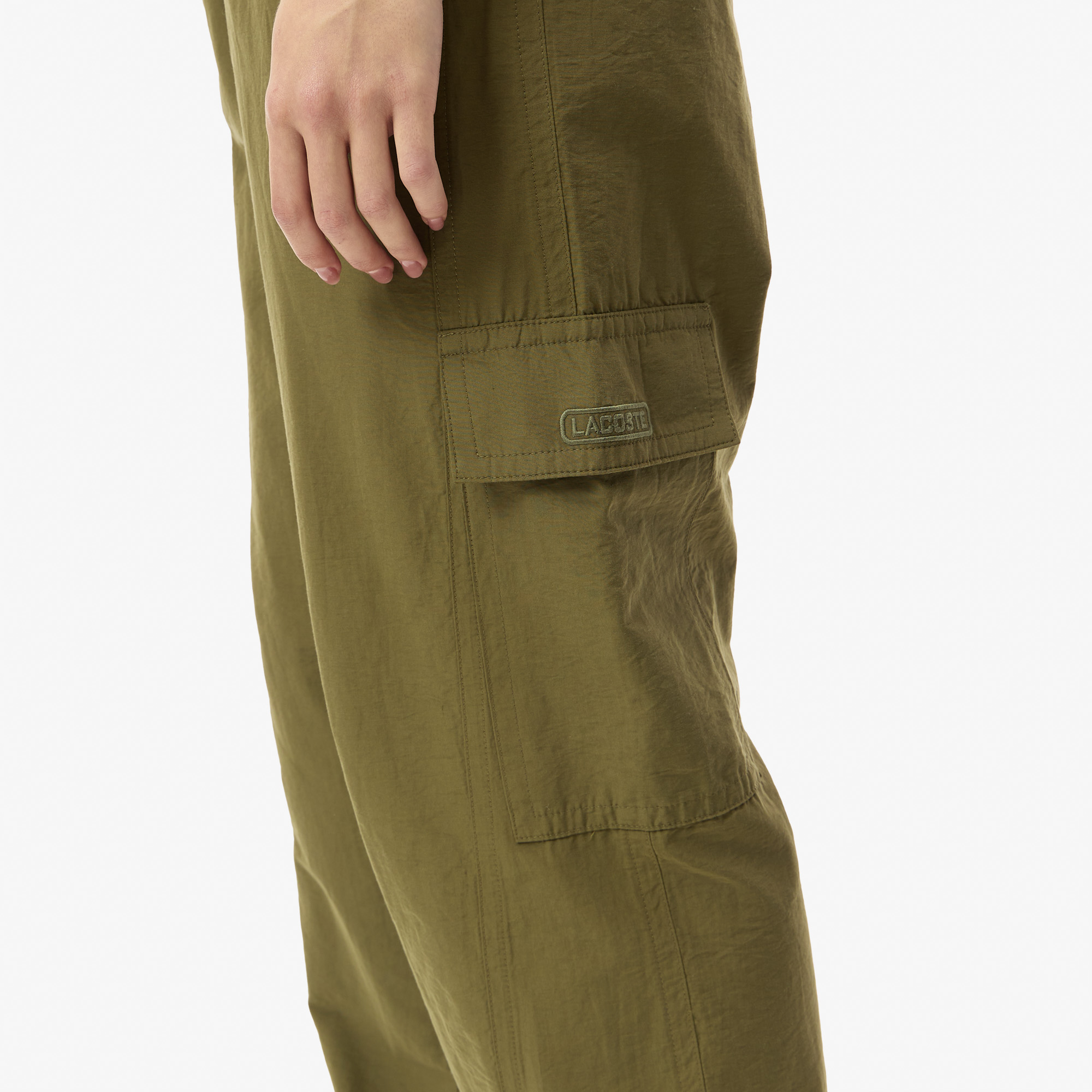 Женские брюки Lacoste OVERSIZE FIT HF8962 хаки  Фото 4