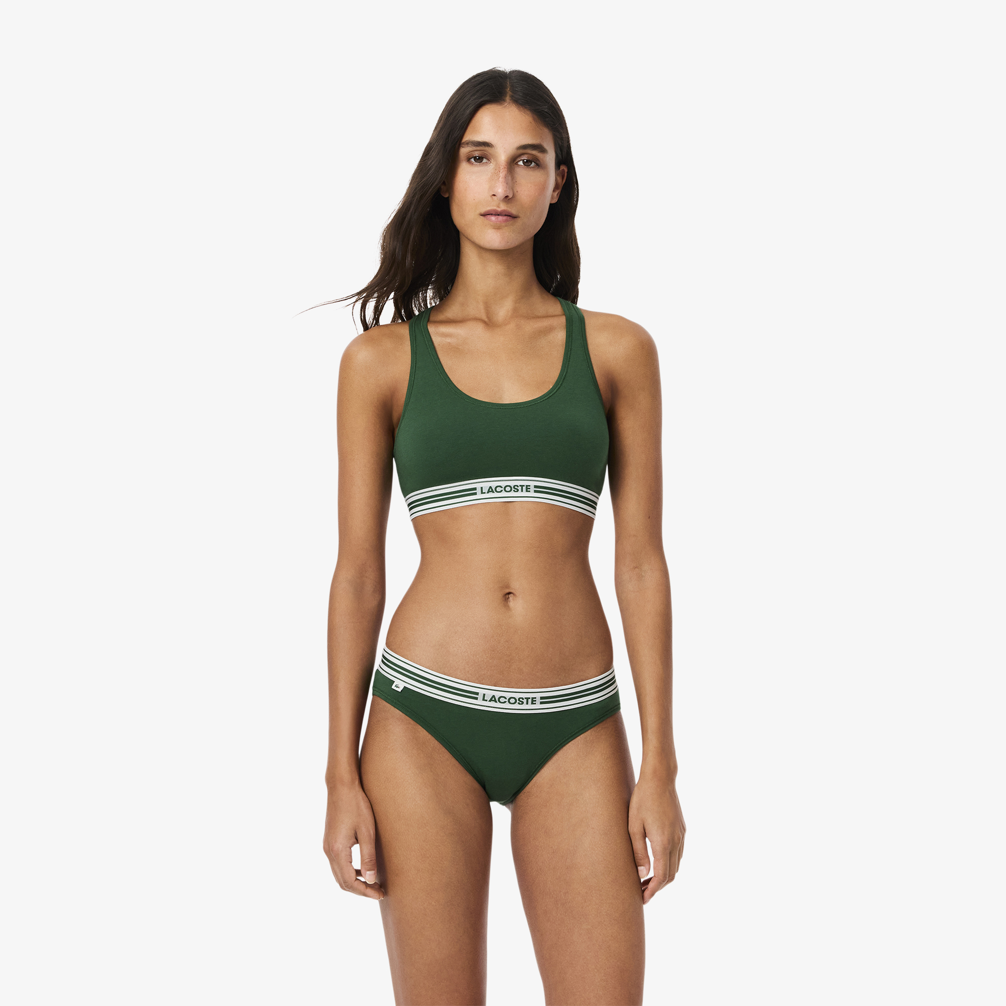 Женский топ Lacoste из органического хлопка, зеленый, арт. if8179