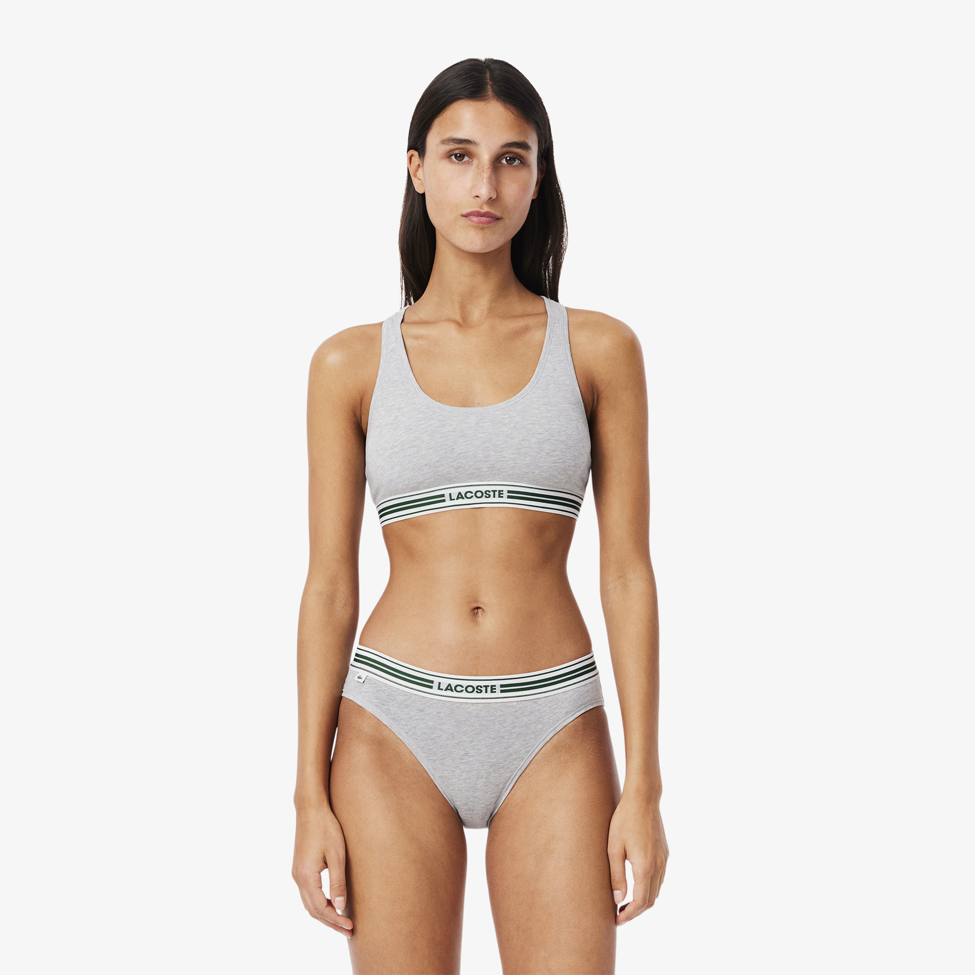 Женский топ Lacoste из органического хлопка, серый, арт. if8179