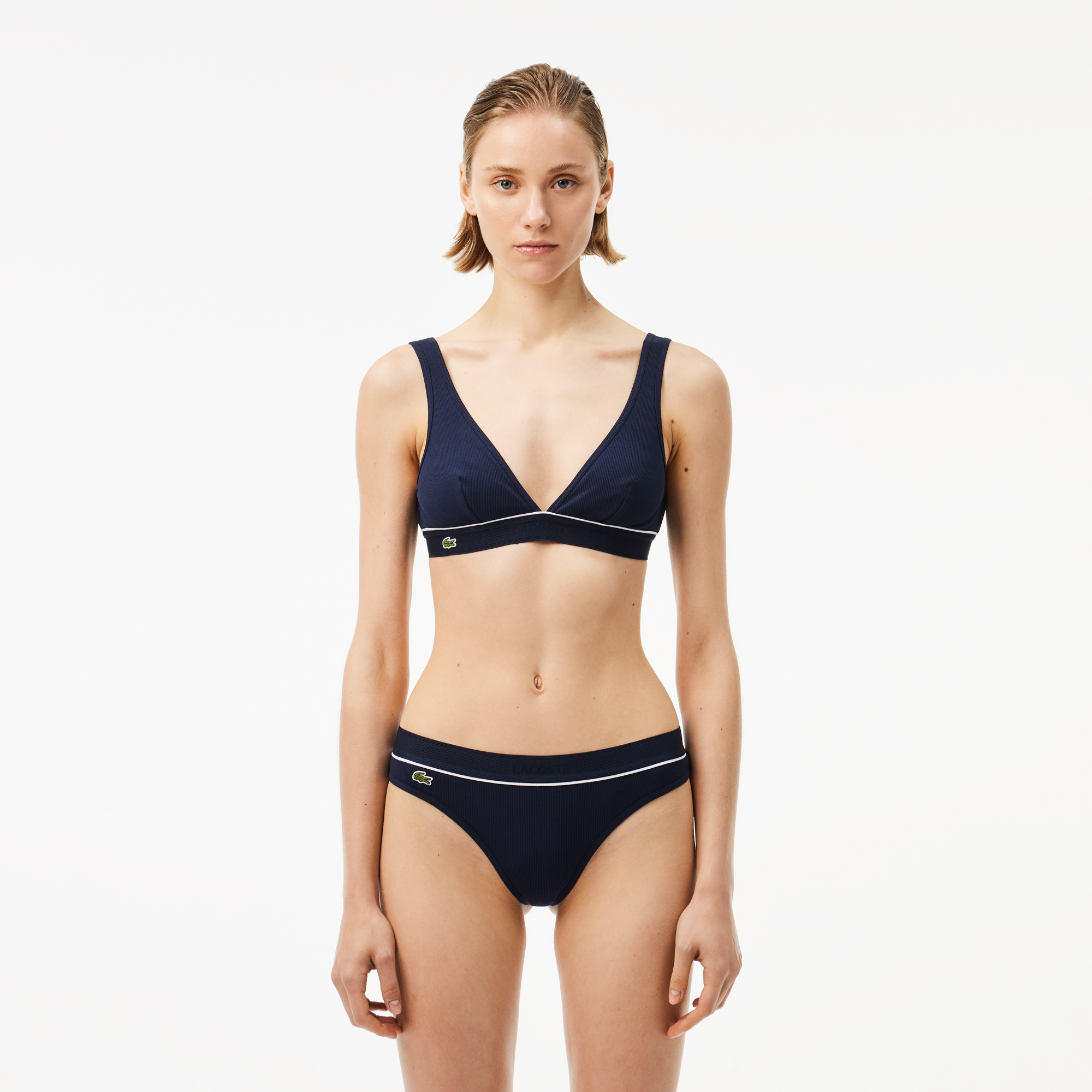 Женский топ Lacoste из органического хлопка, синий, арт. if8390