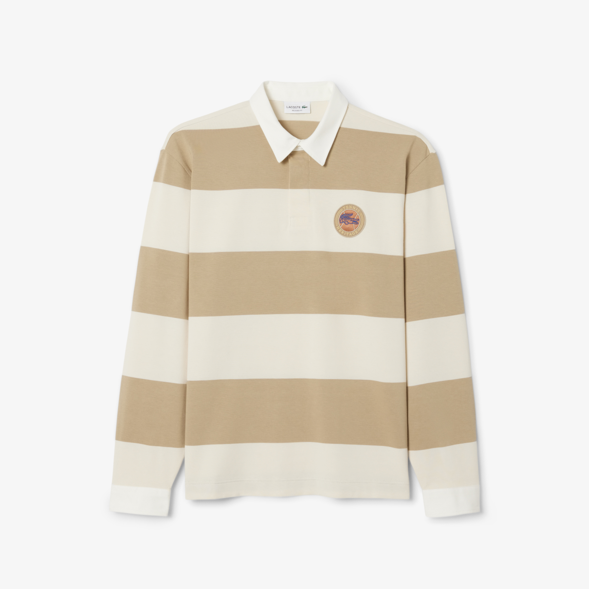 Мужское поло-регби Lacoste RELAXED FIT KH5916 бежевый  Фото 4