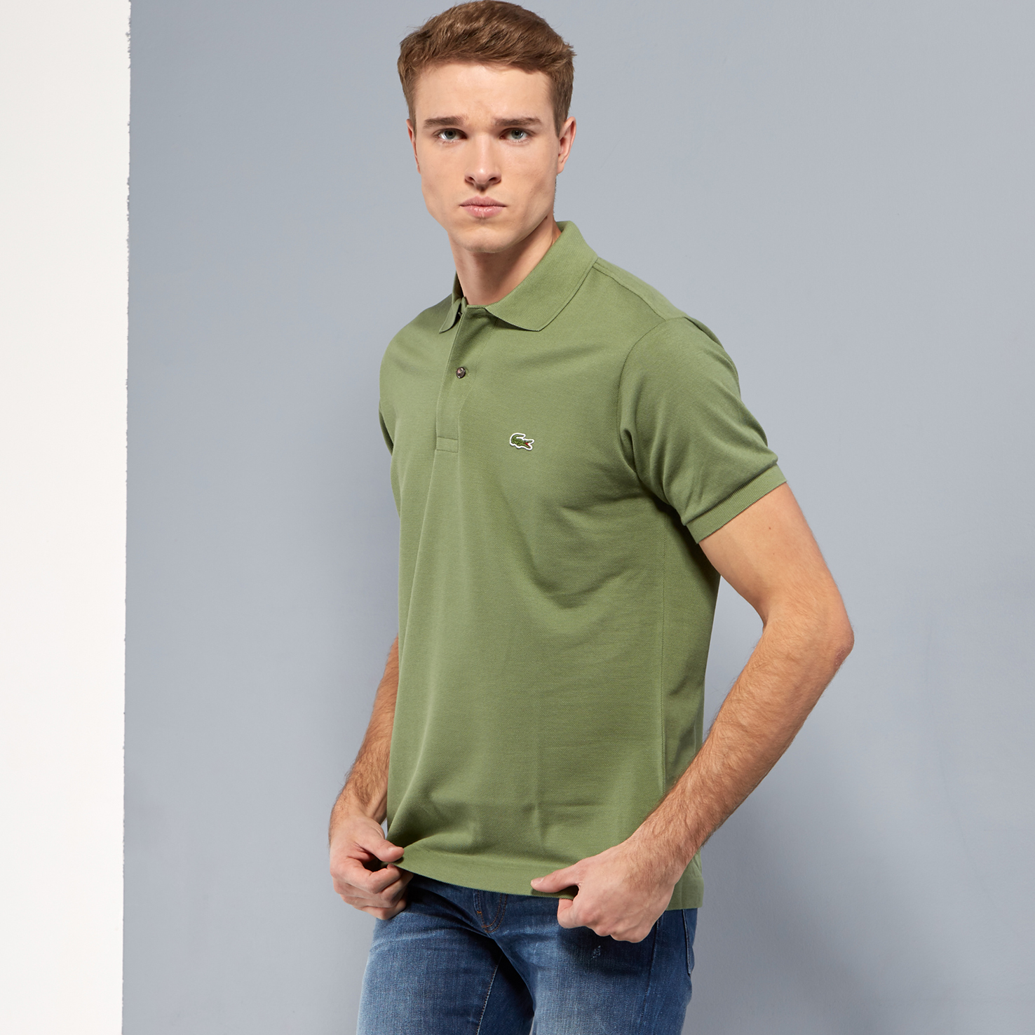 мужское поло lacoste l1212 classic fit