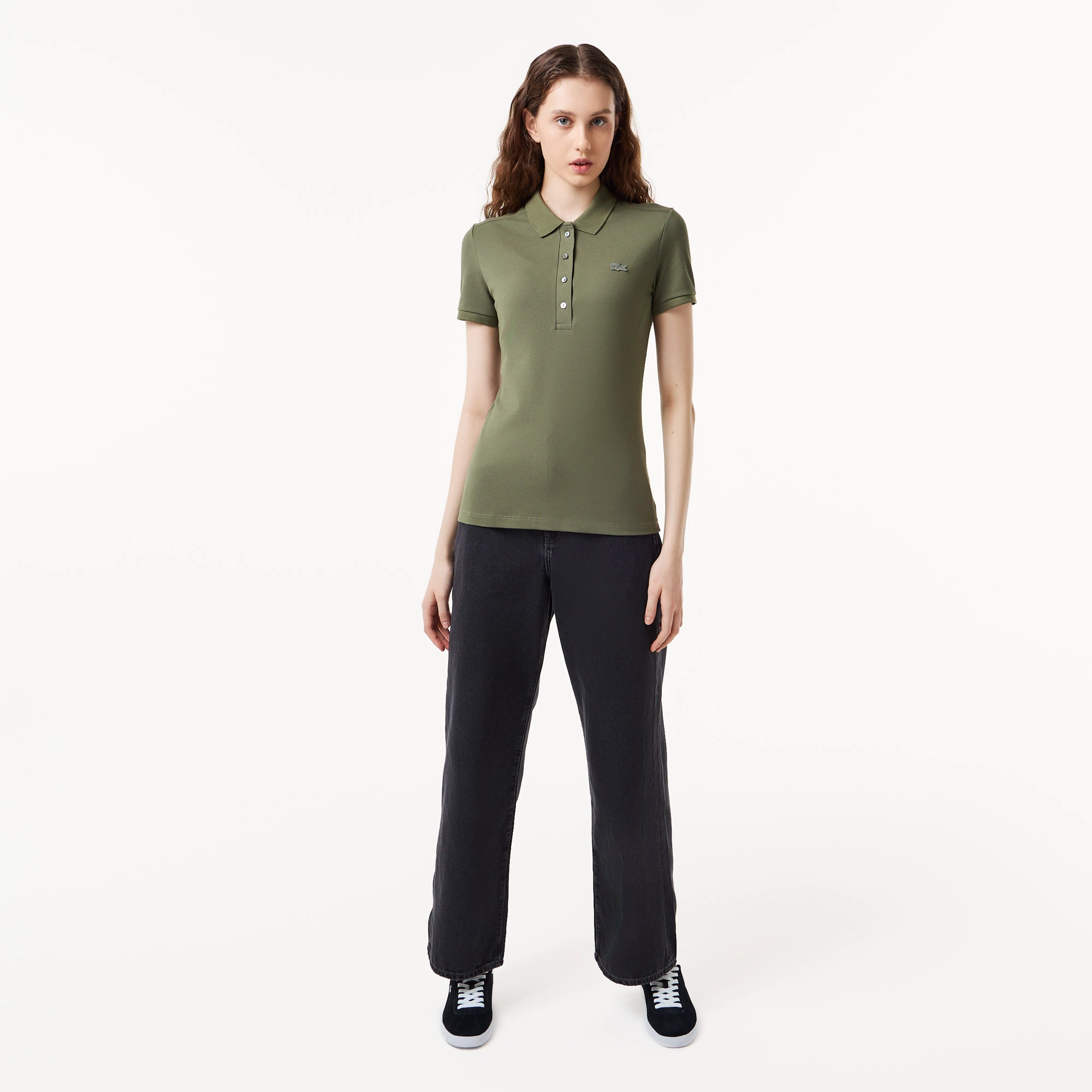 Женское поло Lacoste Slim Fit из эластичного хлопка