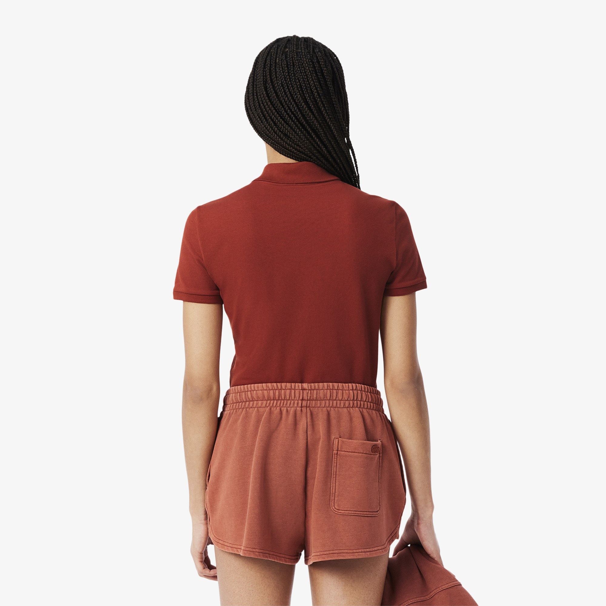 Женское поло Lacoste Slim Fit из эластичного хлопка PF5462 красный  Фото 2