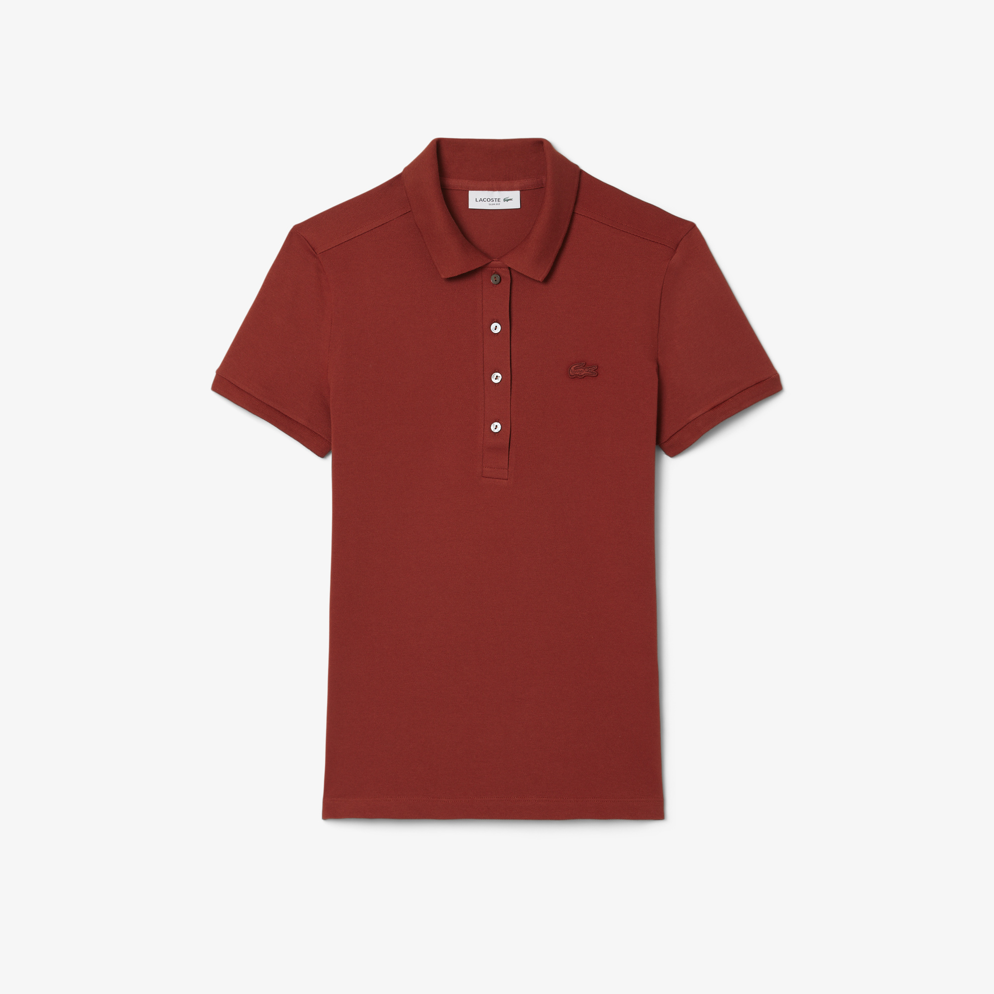 Женское поло Lacoste Slim Fit из эластичного хлопка PF5462 красный  Фото 5