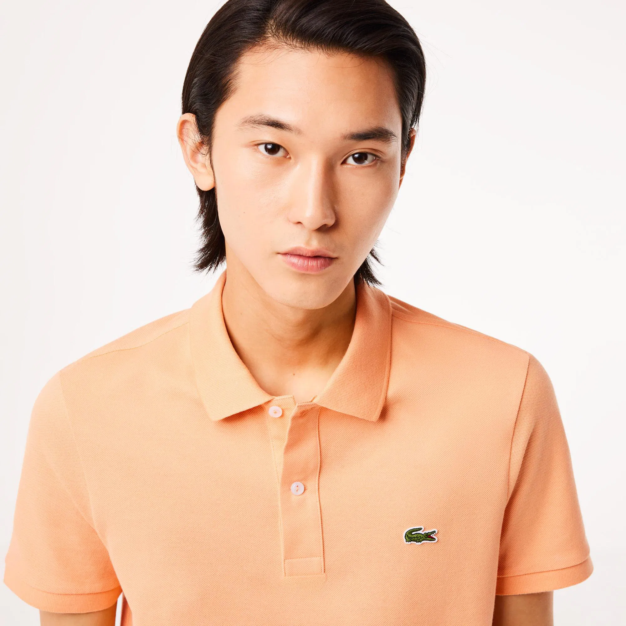 Мужское поло Lacoste L.12.12 Slim Fit PH4012 оранжевый  Фото 3