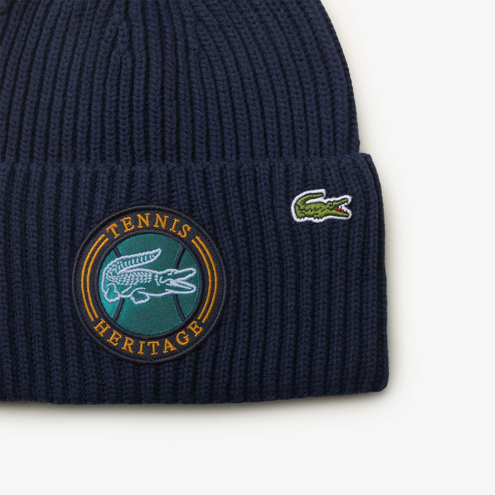 Вязаная шапка Lacoste RB2605 синий  Фото 2