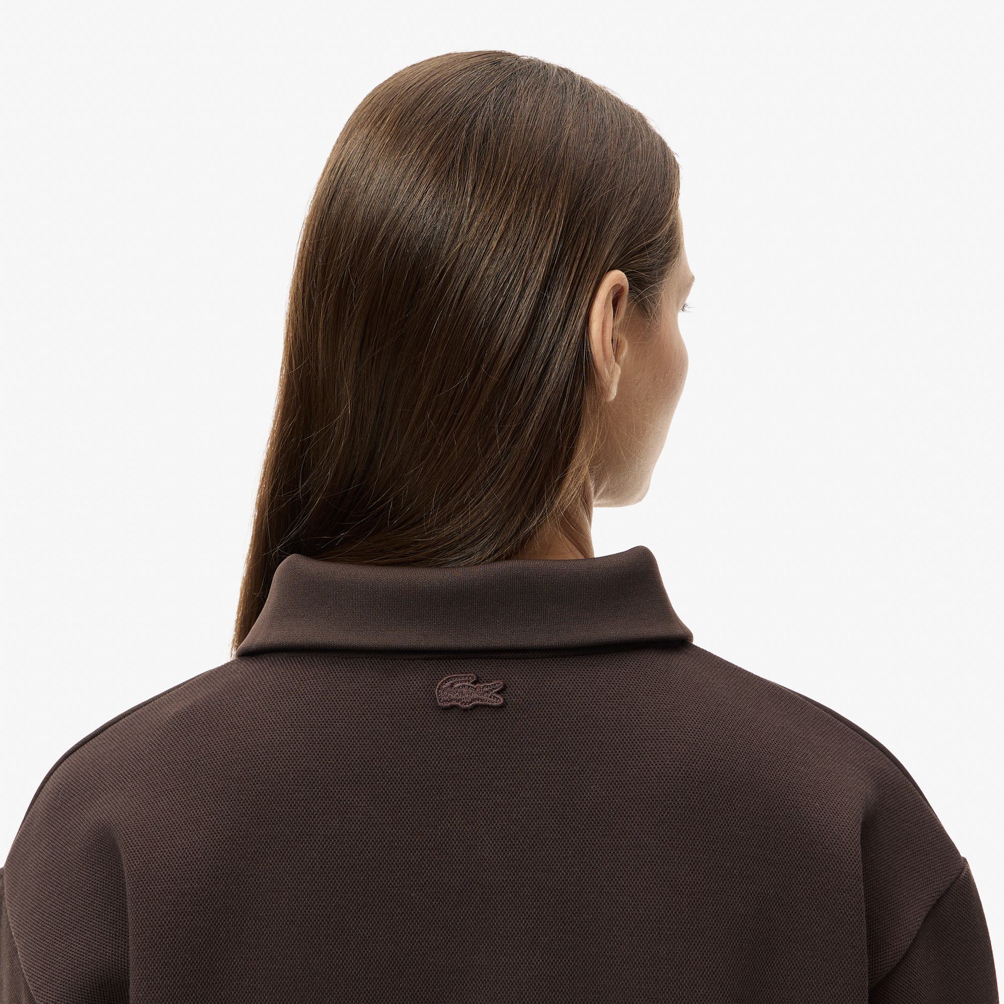 Женская толстовка Lacoste Regular Fit на молнии SF2404 коричневый  Фото 5