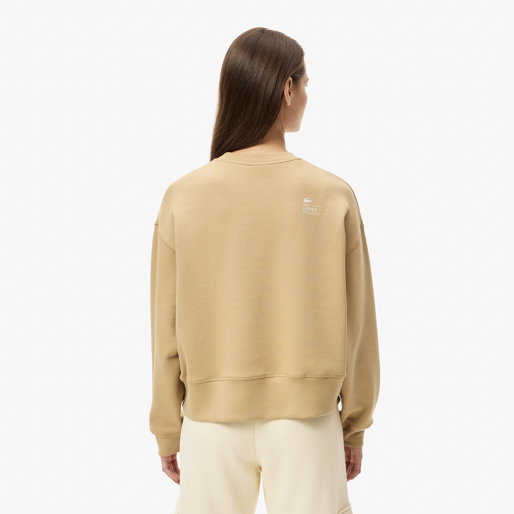 Женская флисовая толстовка Lacoste на молнии SF5614P бежевый  Фото 2