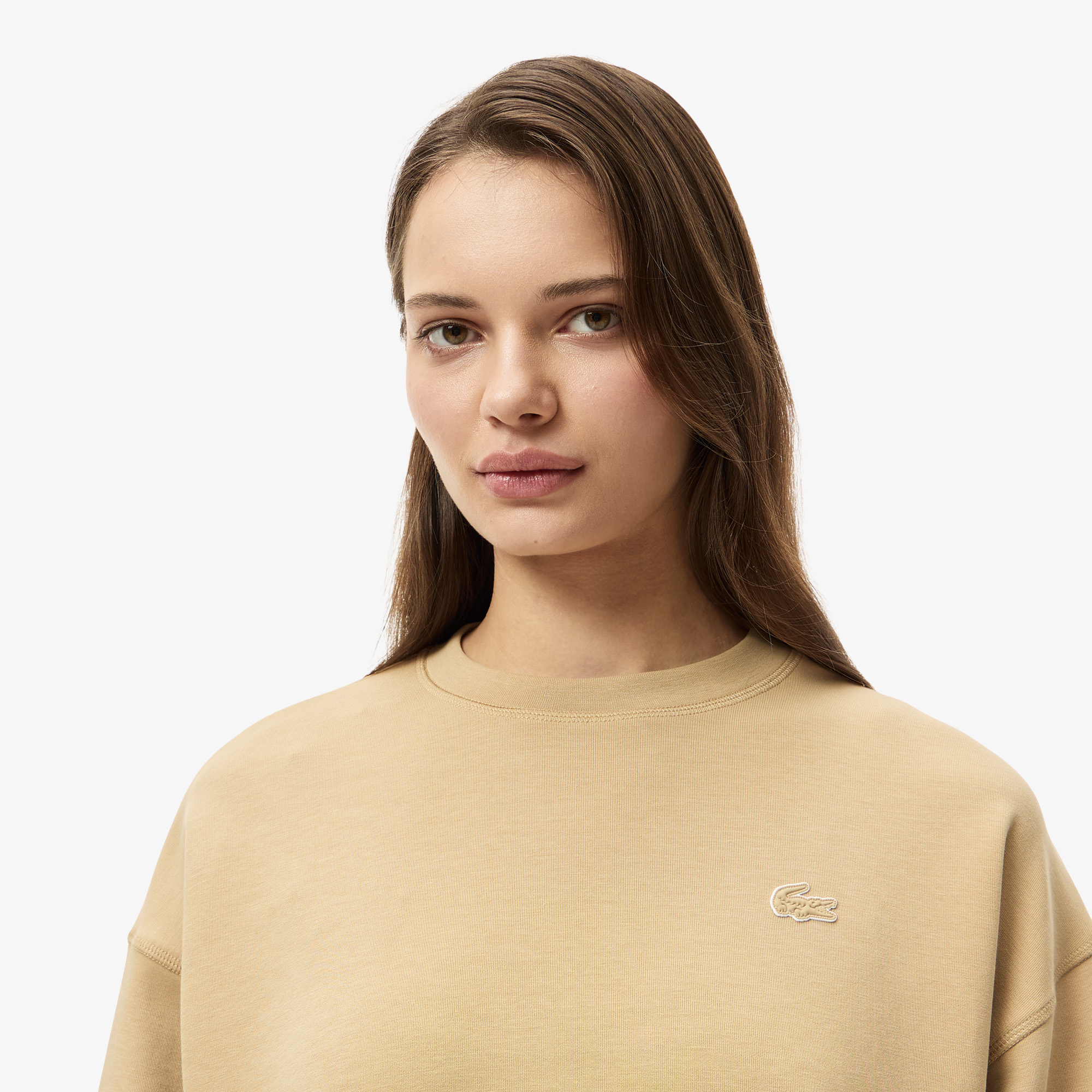 Женская флисовая толстовка Lacoste на молнии SF5614P бежевый  Фото 3