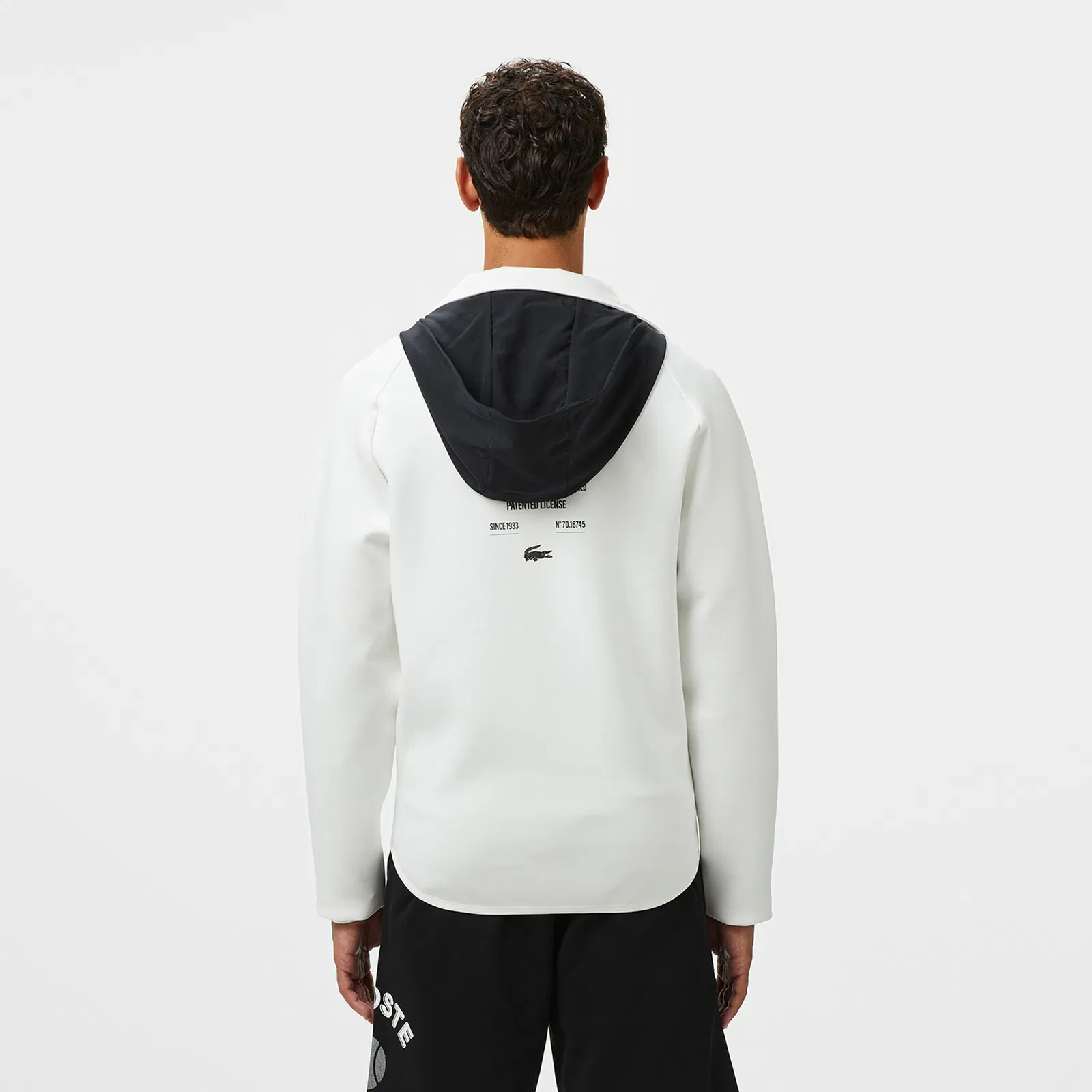 Мужская толстовка Lacoste из эластичного хлопка SH0501 белый  Фото 2