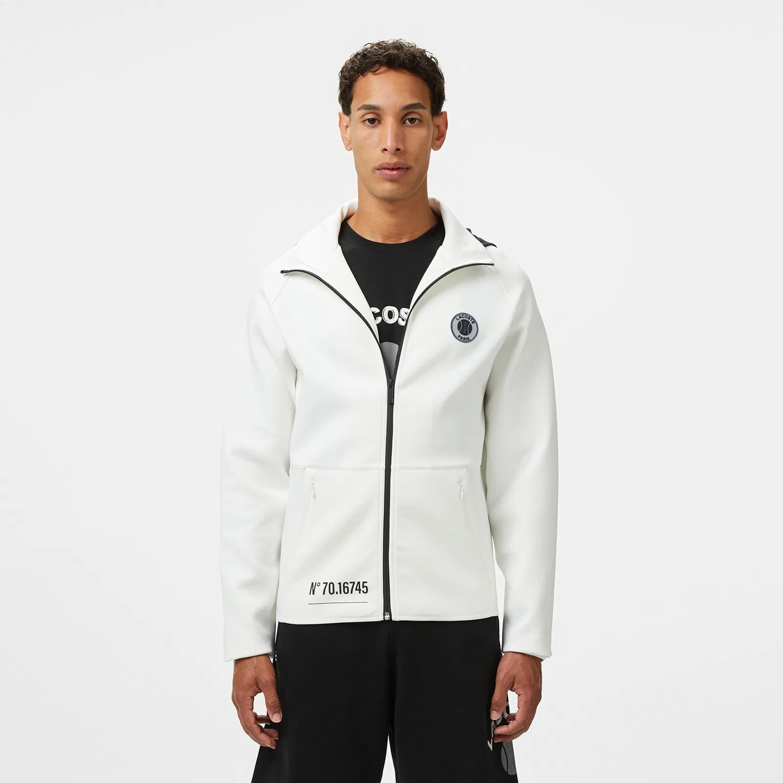 Мужская толстовка Lacoste из эластичного хлопка SH0501 белый  Фото 4