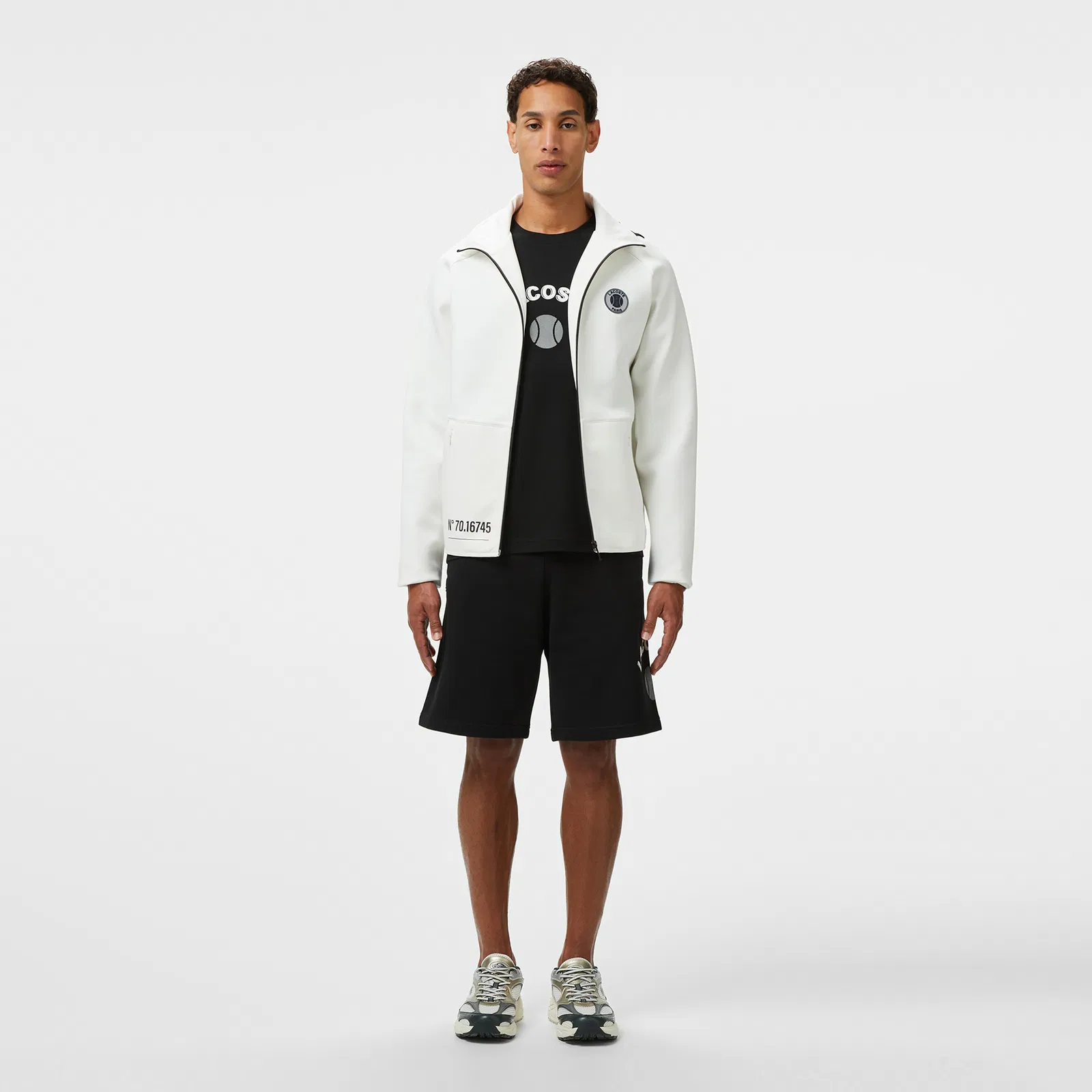 Мужская толстовка Lacoste из эластичного хлопка SH0501 белый  Фото 5