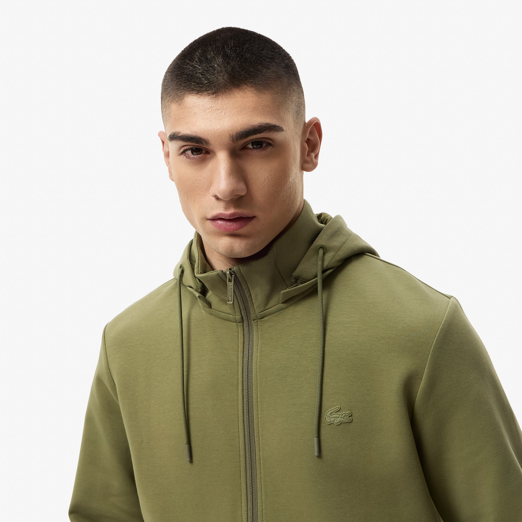 Мужской хлопковый свитшот Lacoste REGULAR FIT SH2601 хаки  Фото 3