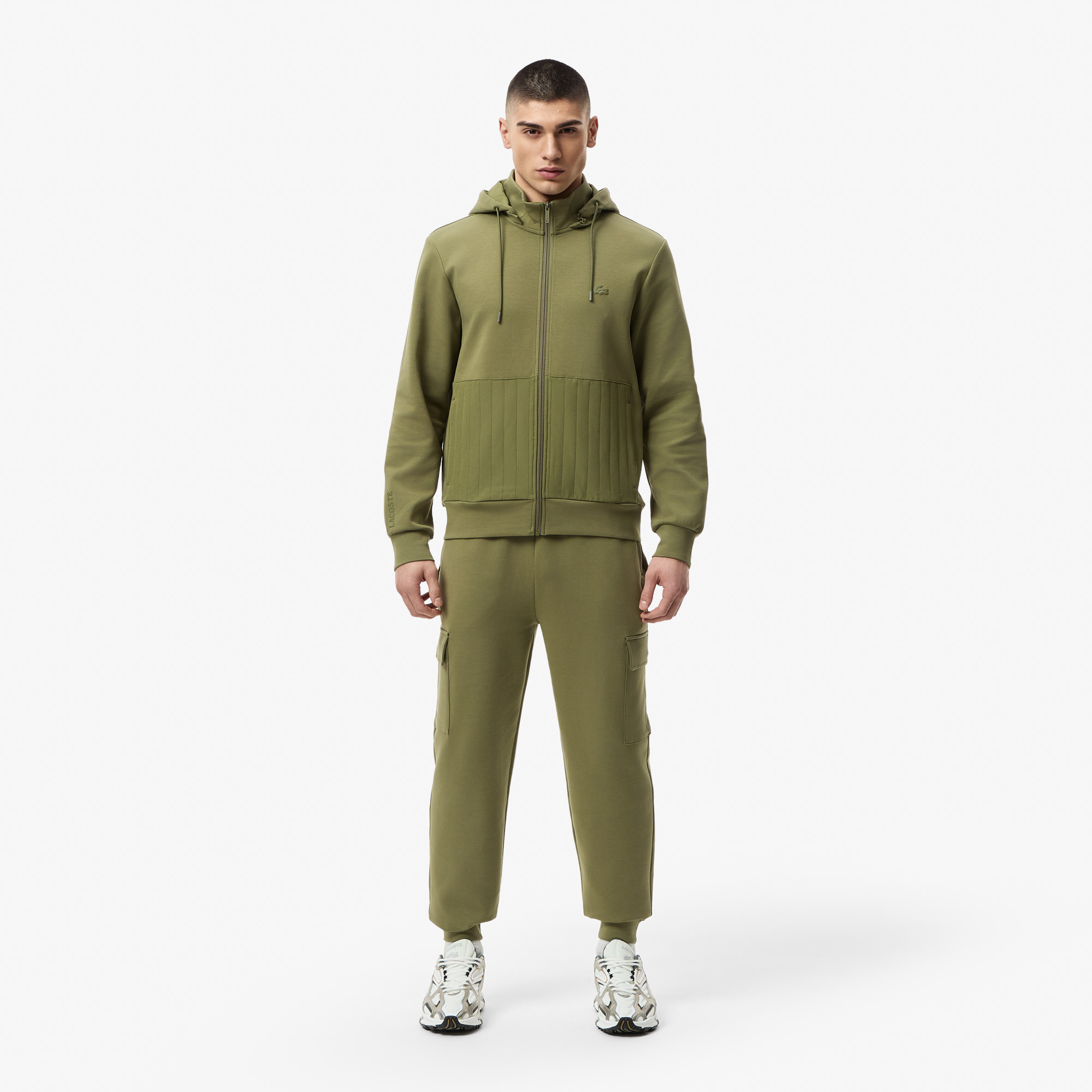 Мужской хлопковый свитшот Lacoste REGULAR FIT SH2601 хаки  Фото 4