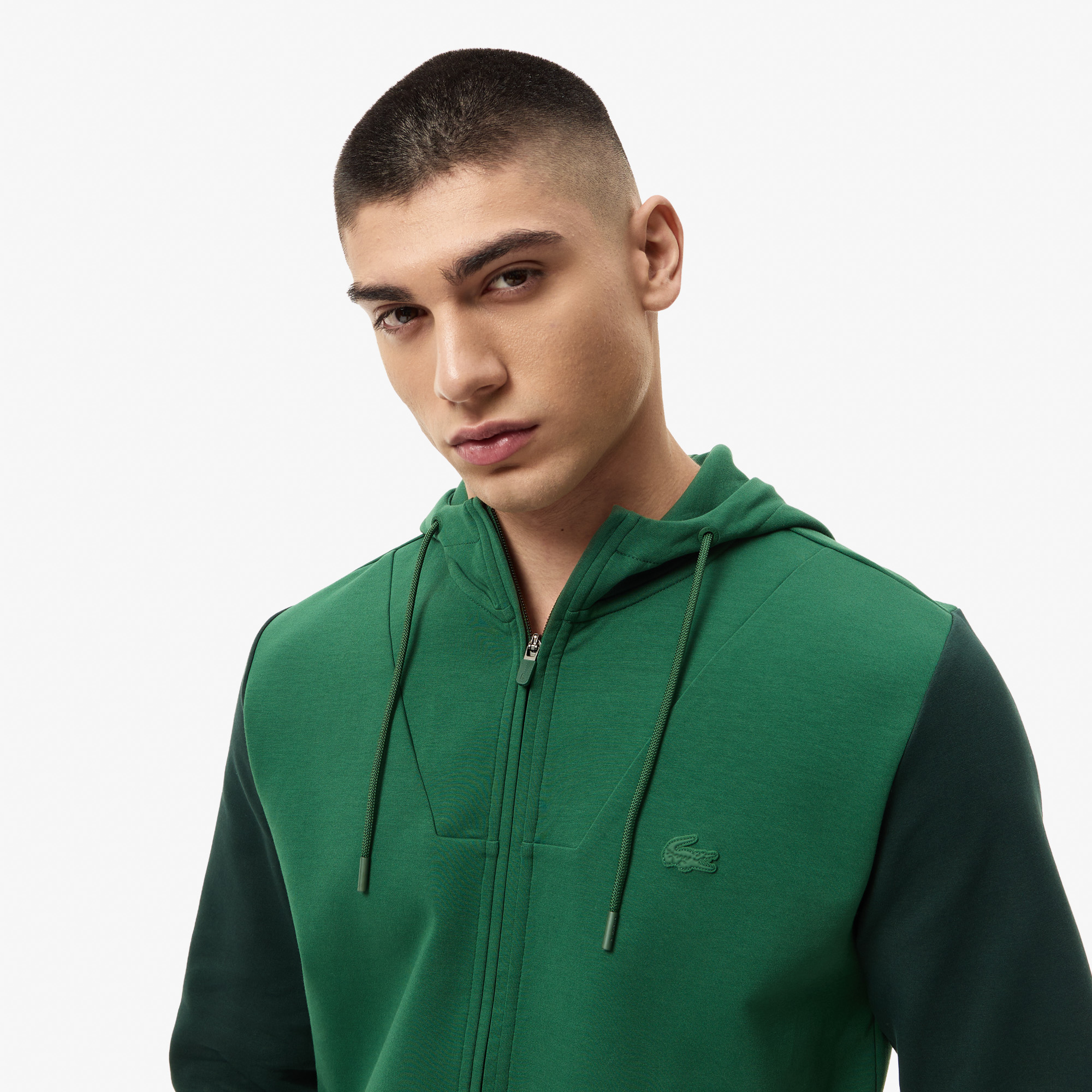 Мужской хлопковый свитшот Lacoste SLIM FIT SH2602 зелёный  Фото 3